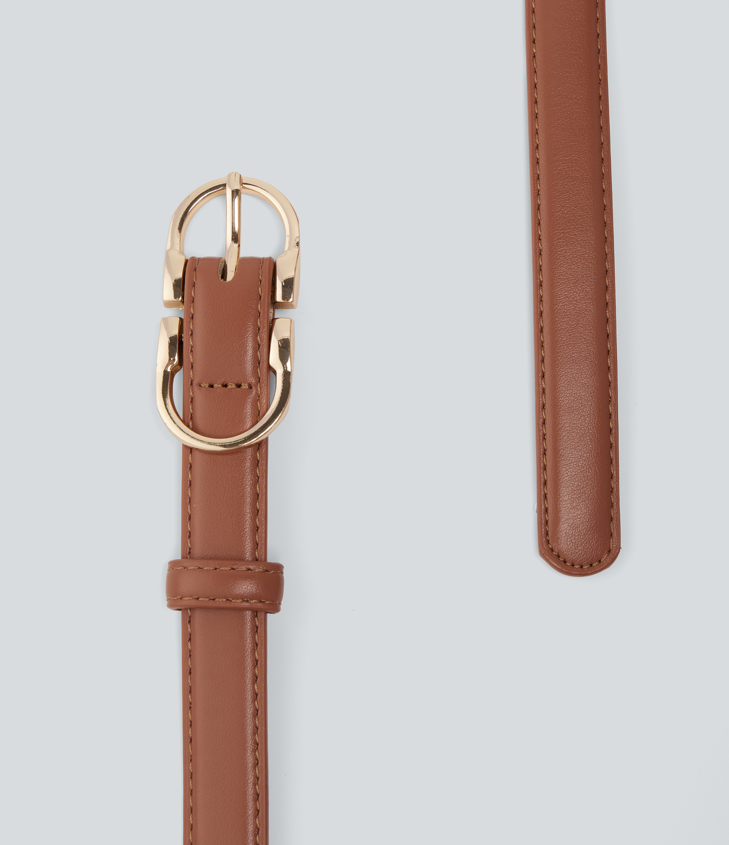Brown Double Headed Metal Belt  / 2