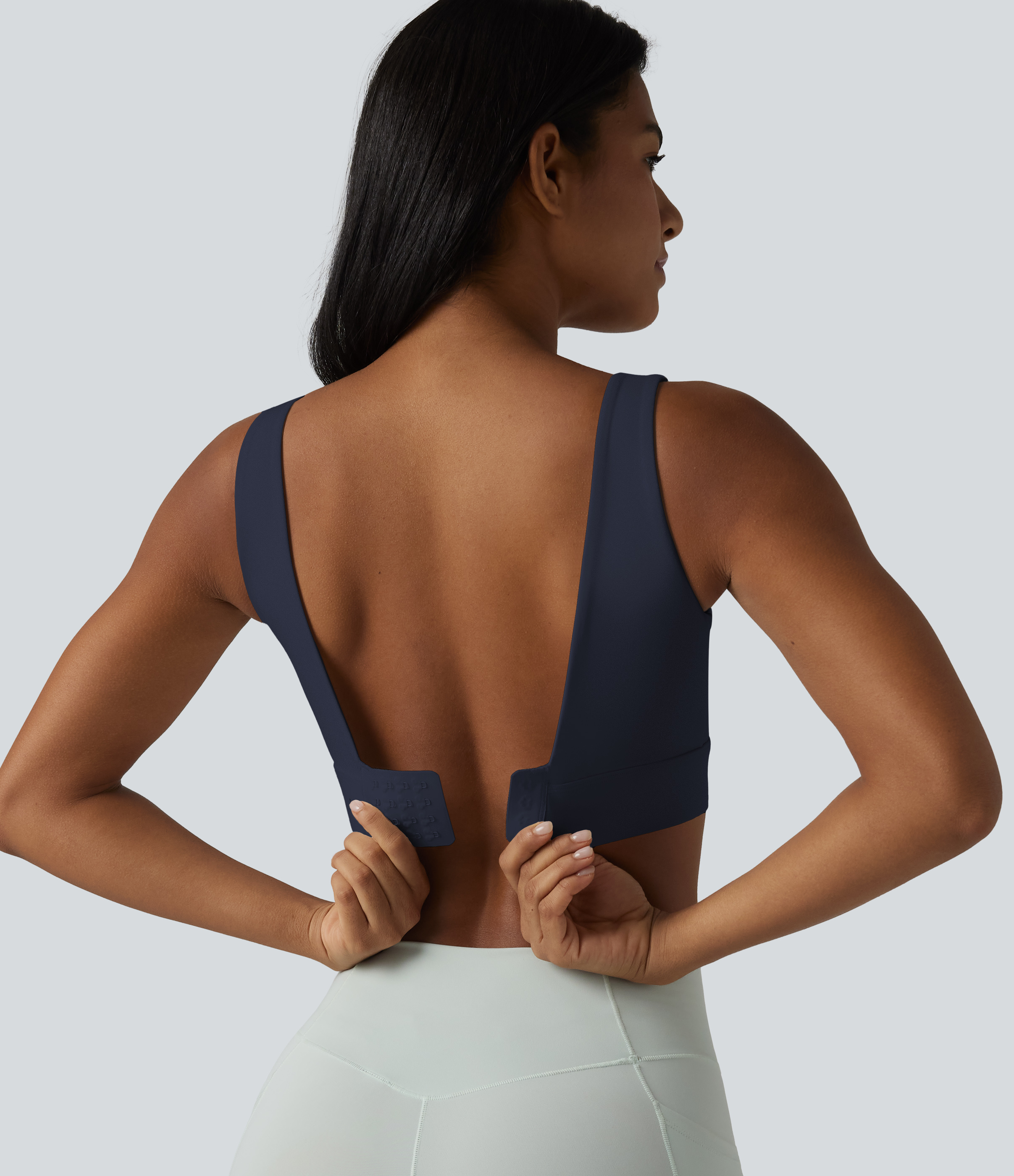 Halara Ultrasculpt™ Medium Support Backless Adjustable Buckle Built-in Bra Training Sports Bra