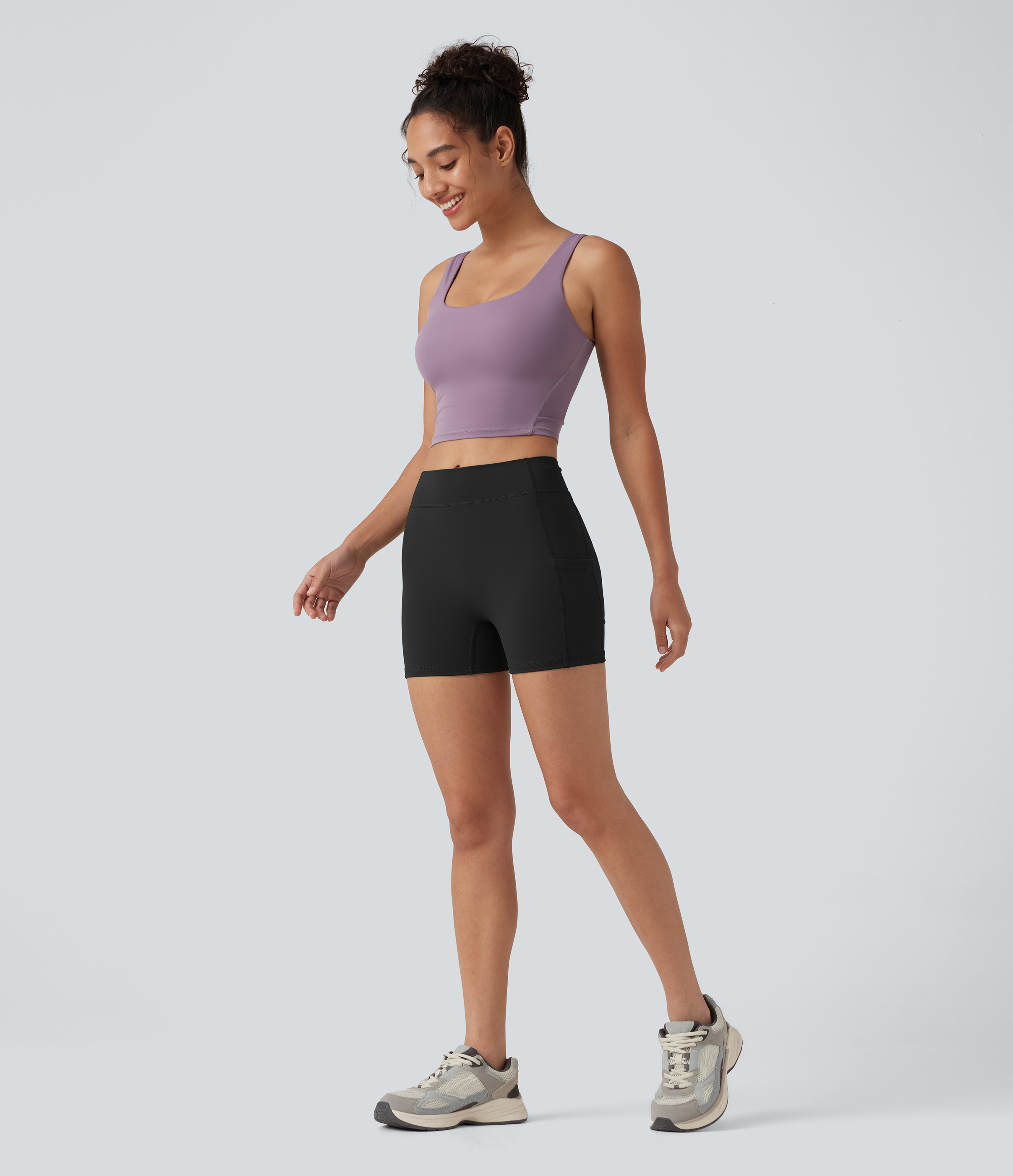Softlyzero™ Airy  Einfarbige InstantCool-Yoga-Shorts mit hoher Taille und Seitentasche 8,9 cm