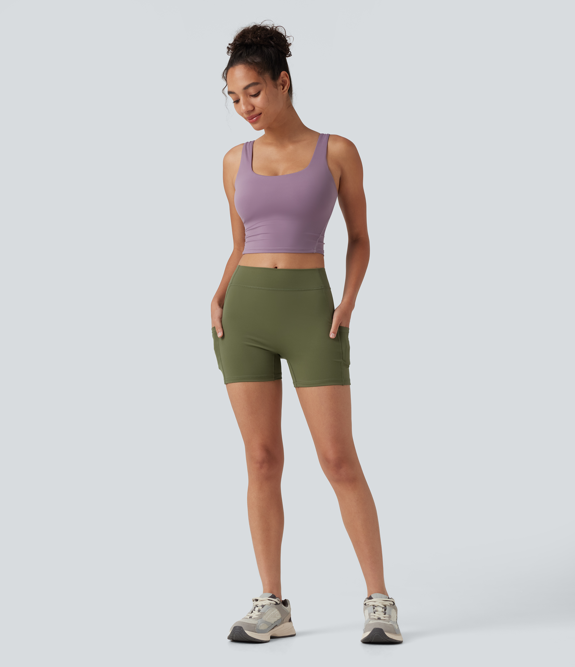 SoftlyZero™ Airy High Waisted Pocket Plain Cool Touch Yoga Shorts 3.5"-UPF50+