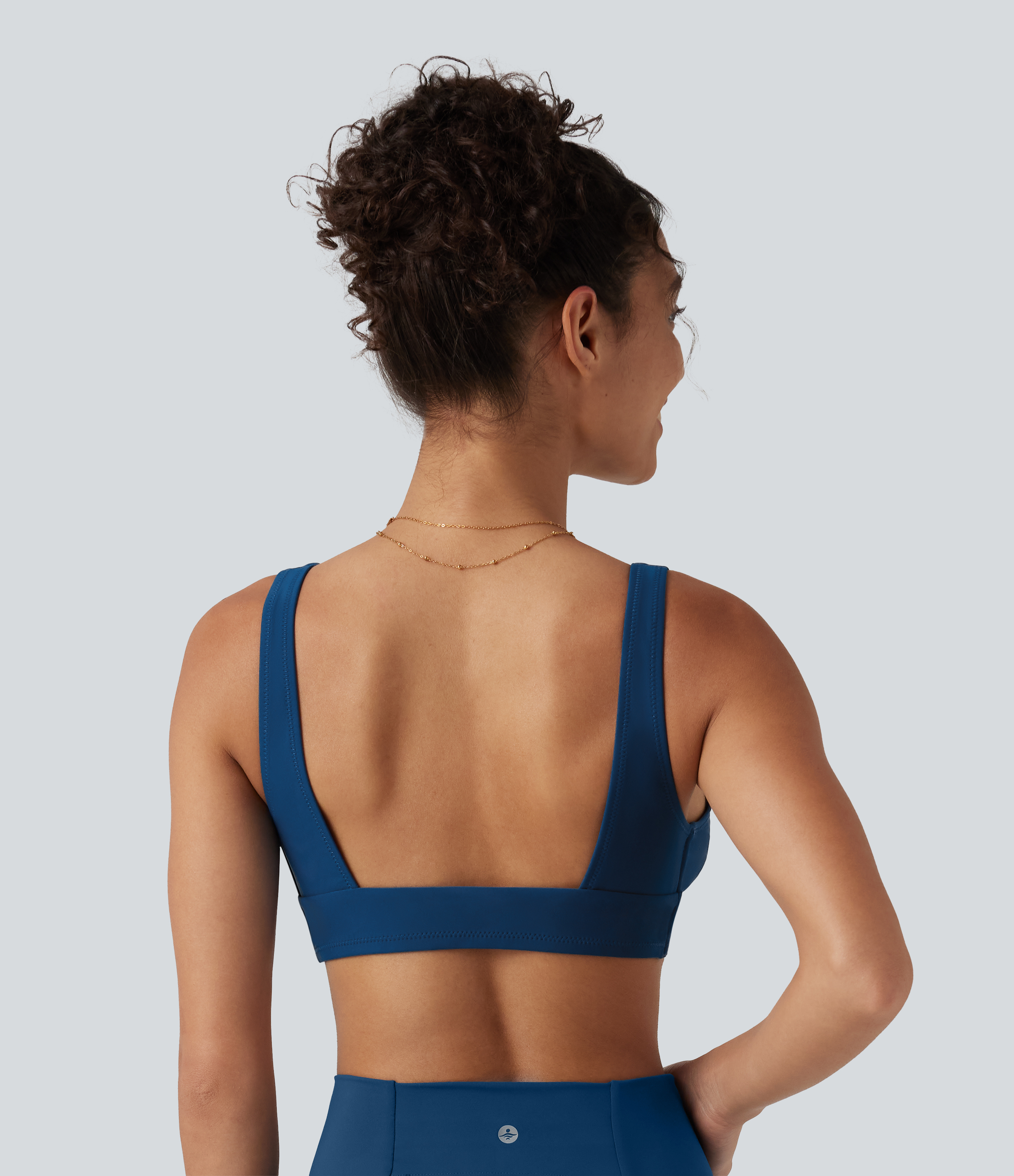 Dusky Sea Blue Bikiniyläosa syvällä V-pääntiellä ja sisäänrakennetulla rintaliivillä / 2