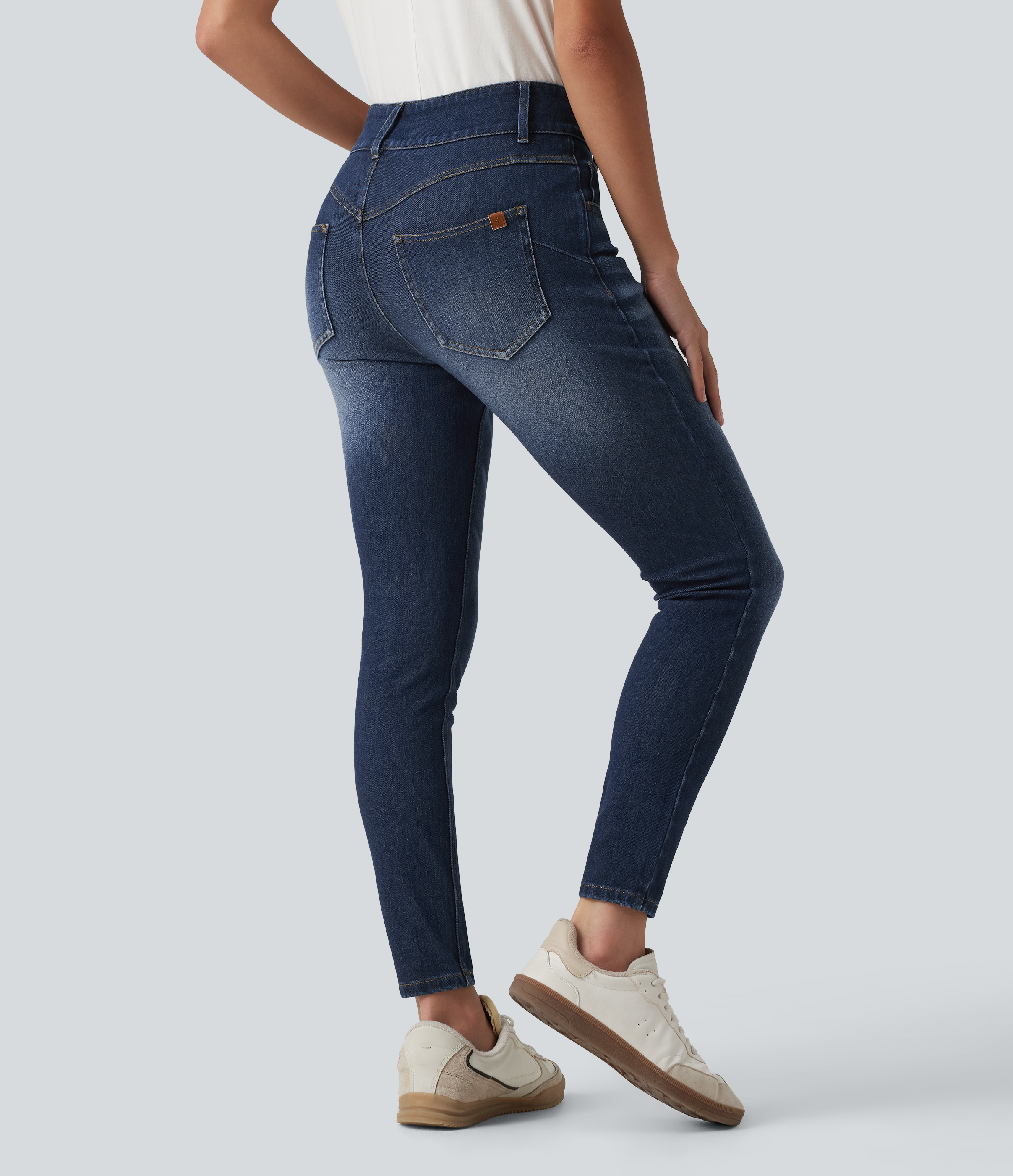 Pageant Blue Denim Halara Flex™ Mid Rise Skinny Casual Jeans with Pockets / 2