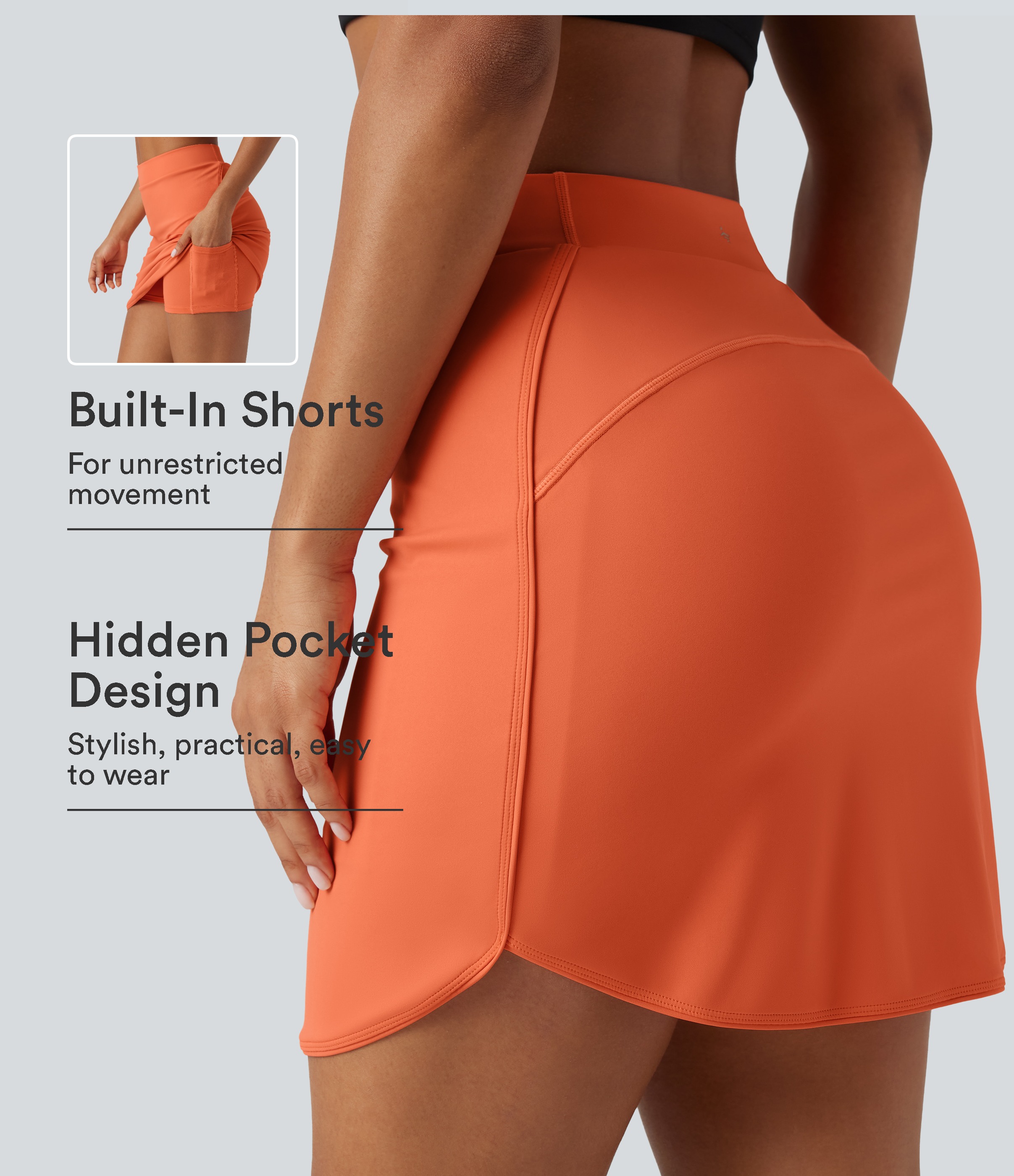 SoftlyZero™ Airy HIgh Waisted 2-in-1 Cool Touch Mini Golf Skirt with Pockets
