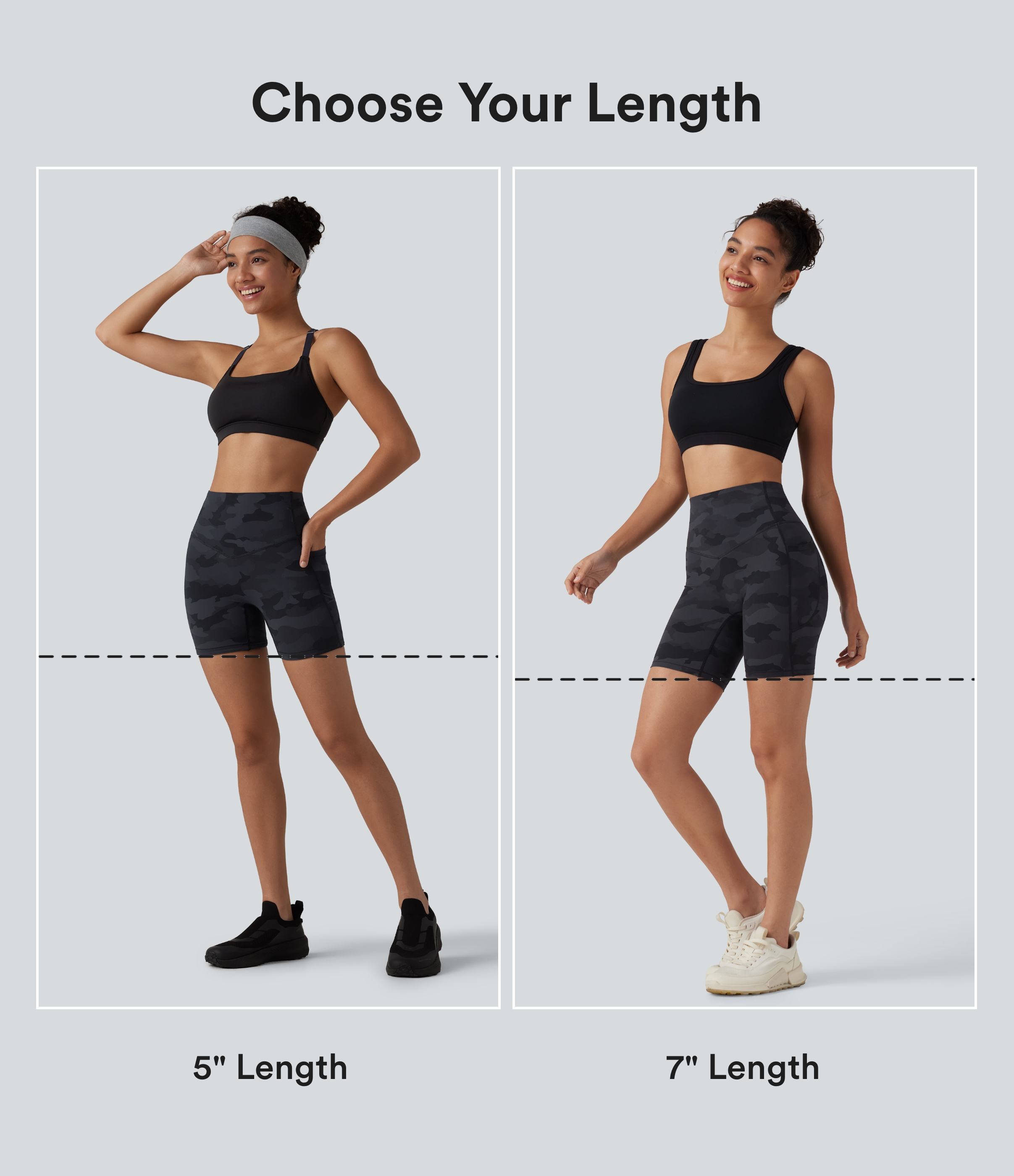 Midnight Shadow Camo Halara UltraSculpt™ Camo Print High Waisted Tummy Control Training Biker Shorts 5'' with Pockets / 2