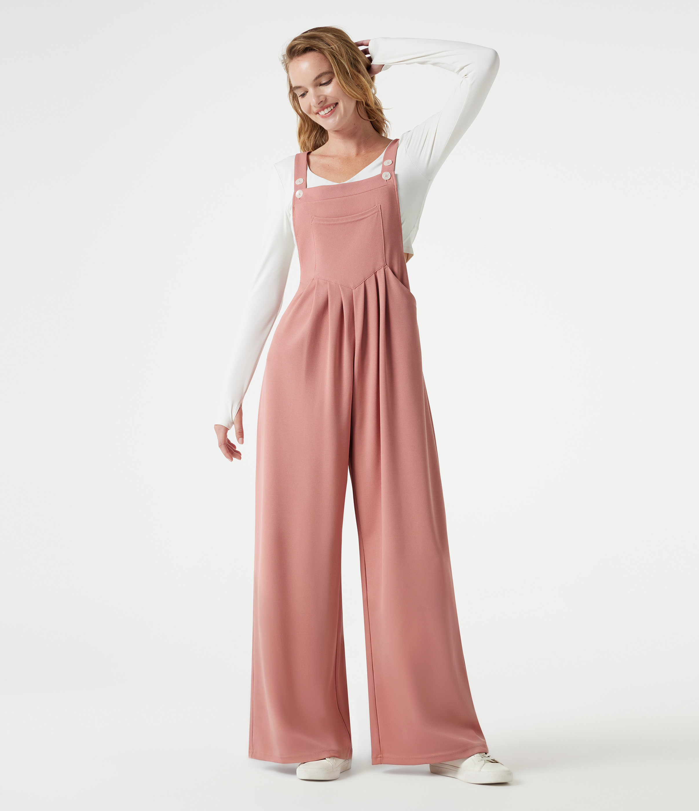 Pockets Waffle Casual Overalls