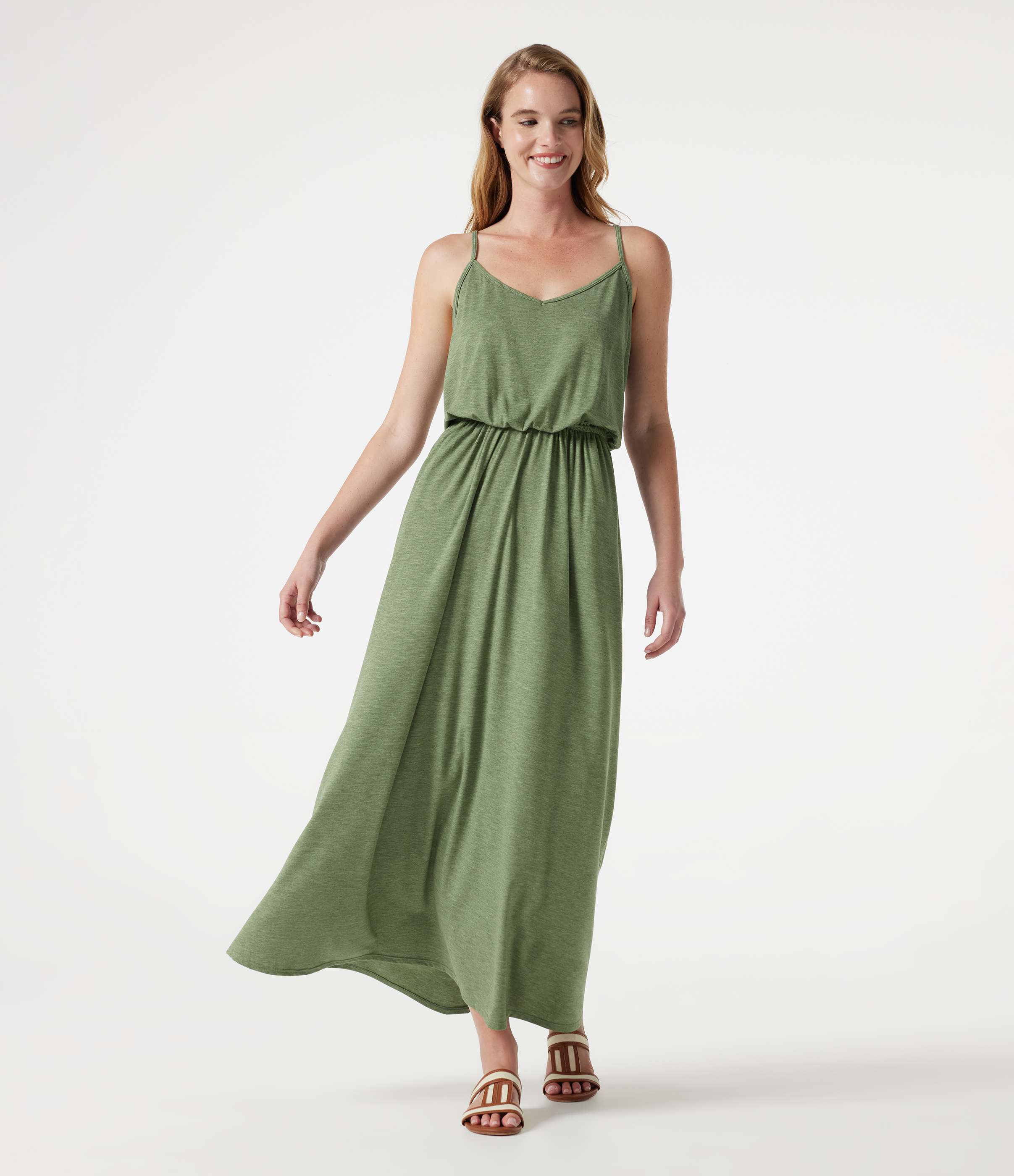 Maxi Flowy Slip Dress with Pockets