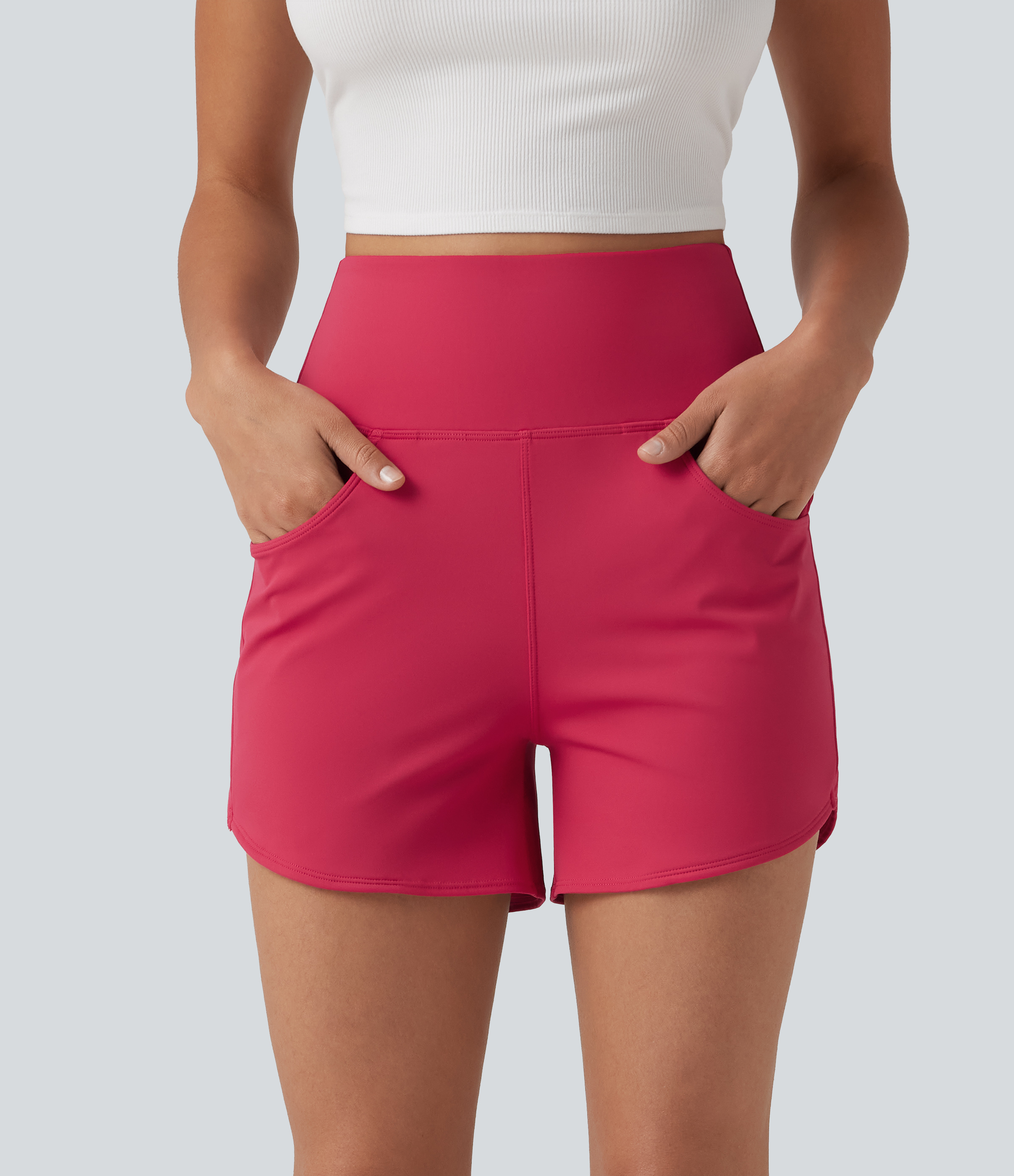 Winterberry SoftlyZero™ short décontracté 4'' taille haute, coupe skinny, ourlet arrondi, tissu aérien au toucher frais, avec poches / 2