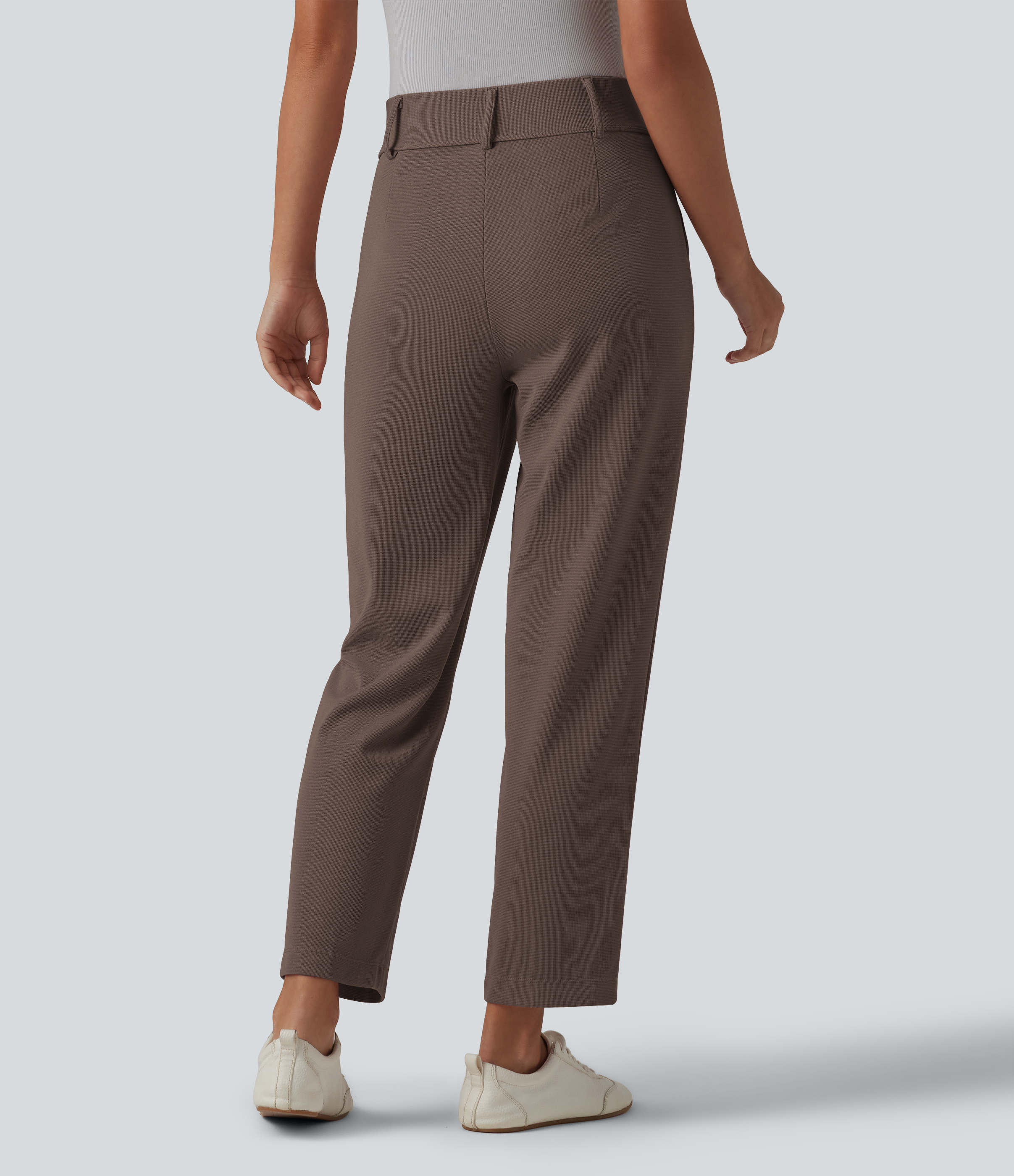 Chocolate Martini Halara Flex™ Pantalon tailleur fuselé taille haute en tissu gaufré avec poches / 2