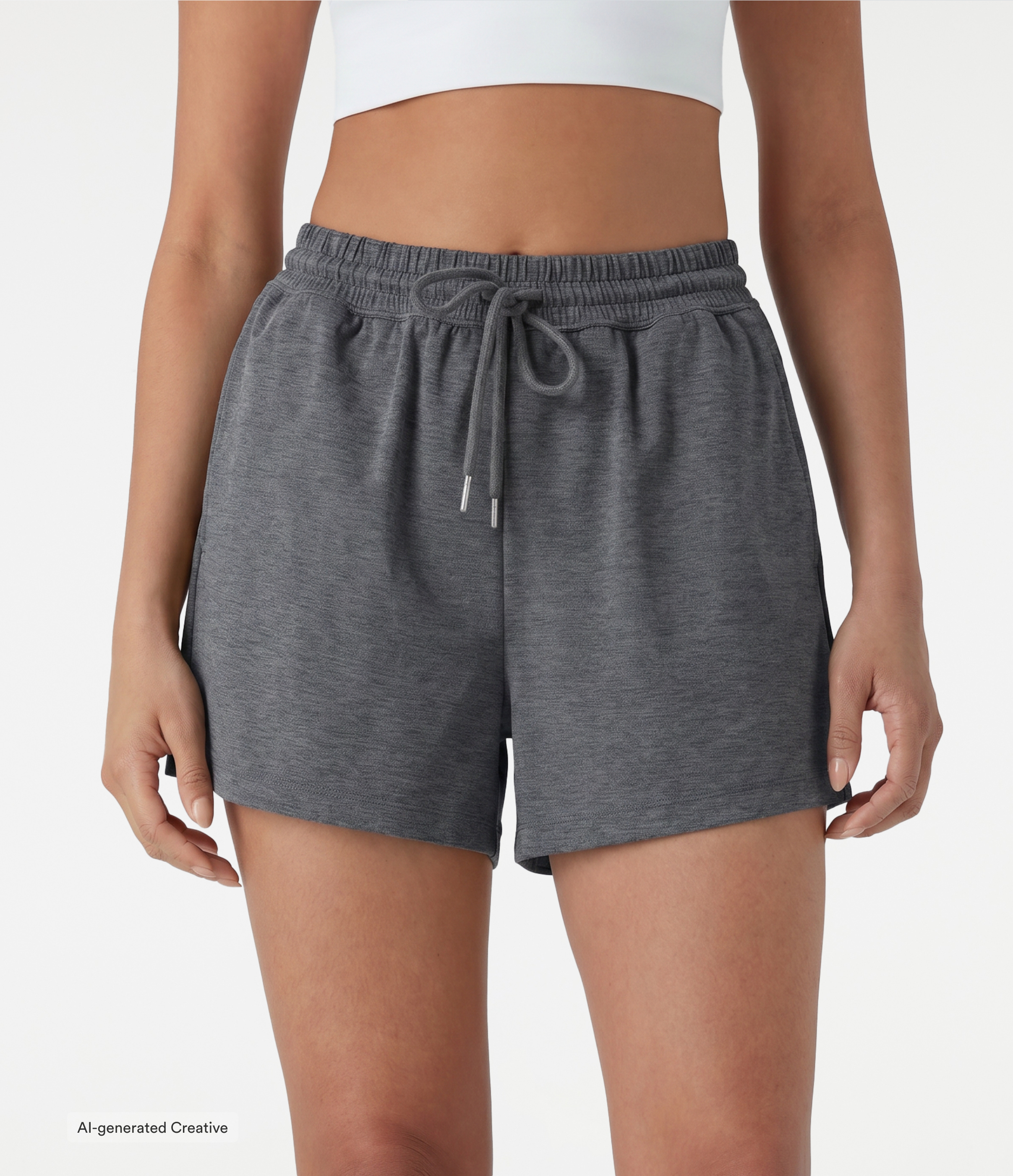 High Waisted Drawstring Quick Dry Workout Shorts 3'' with Pockets