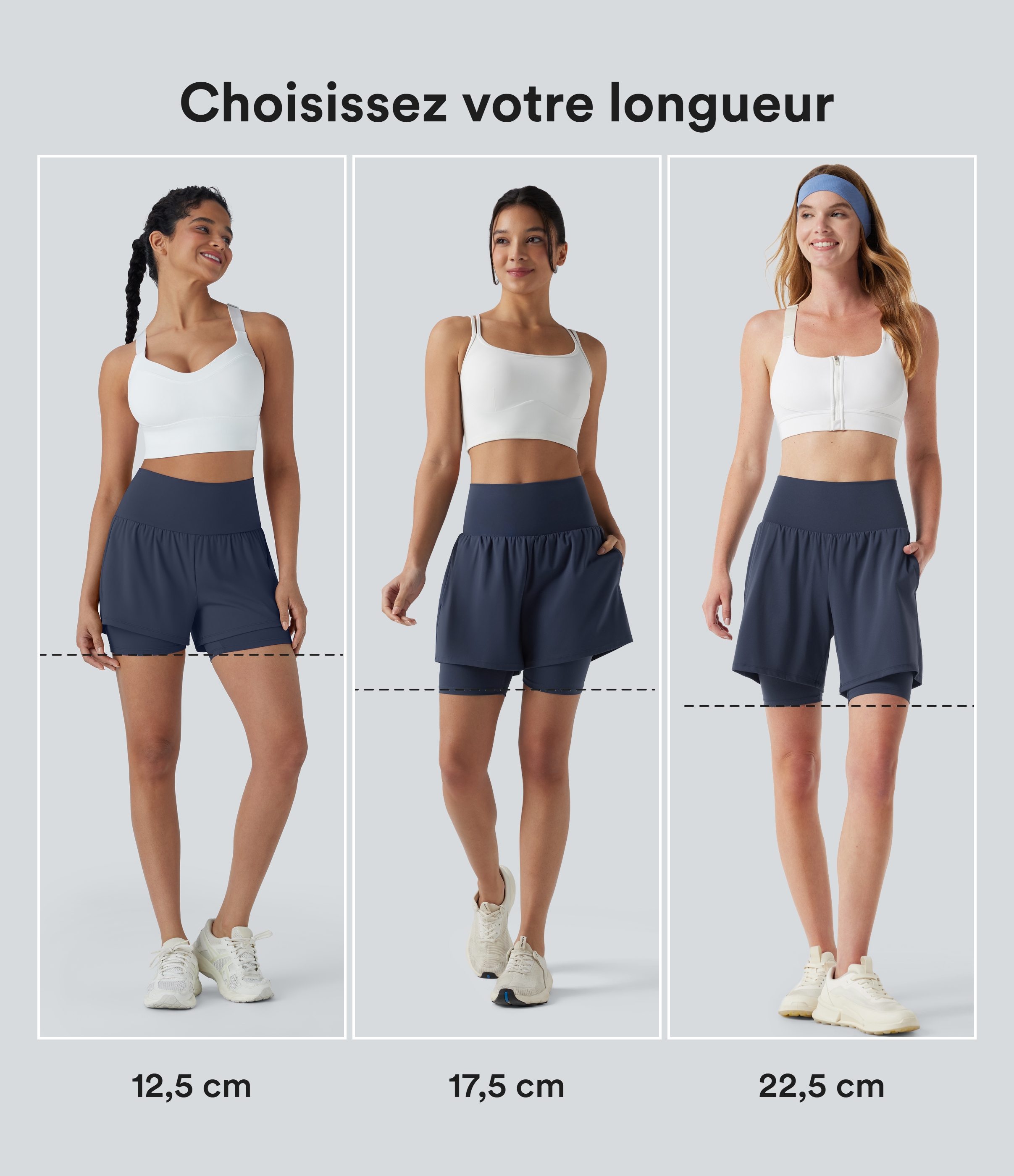 Mood Indigo Short de yoga SoftlyZero™ Airy 2-en-1 taille ultra-haute effet frais InstantCool 17,5 cm avec poches / 2
