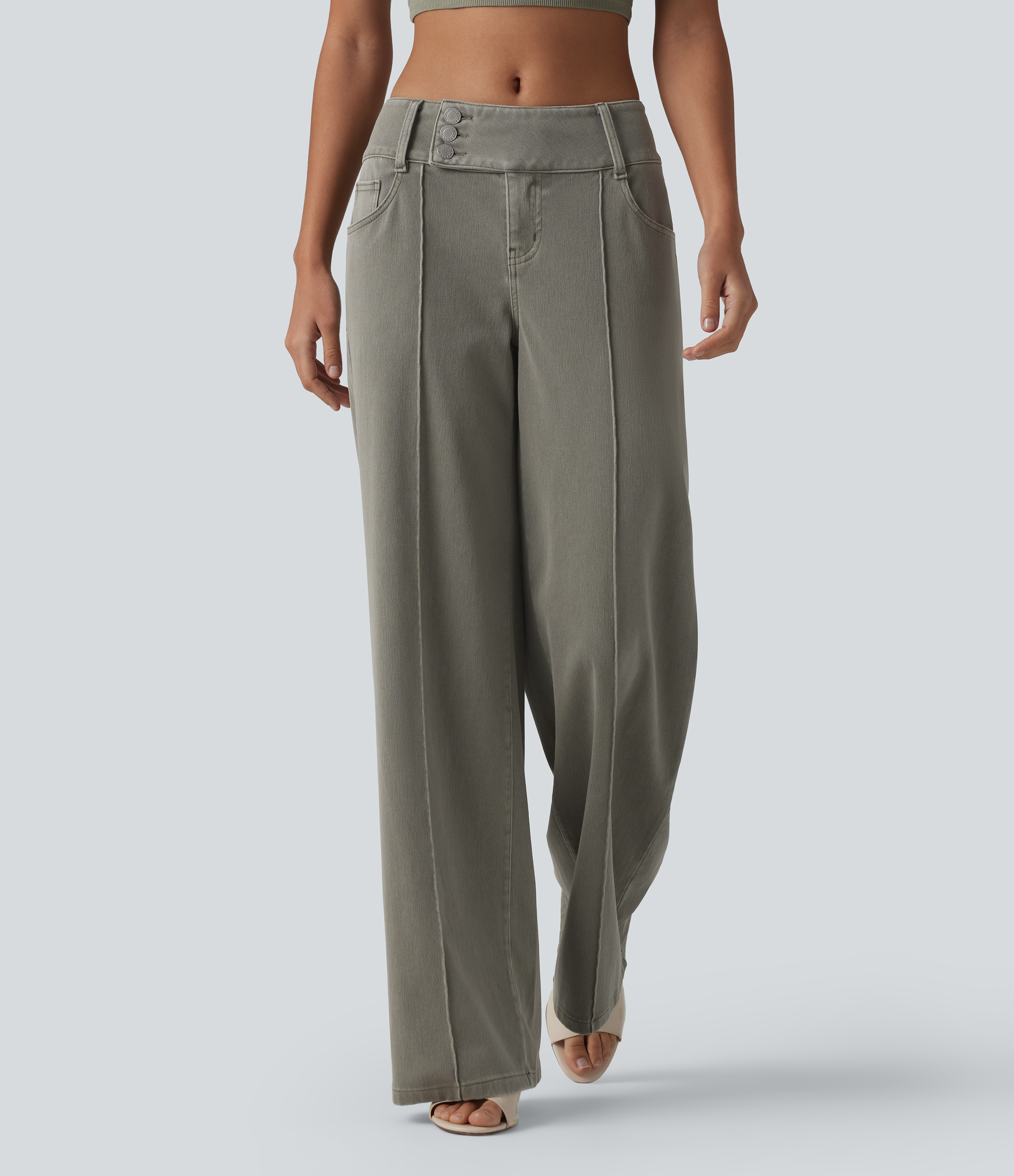 Halara Flex™ Low Rise Straight Leg Colorful Work Jeans with Pockets