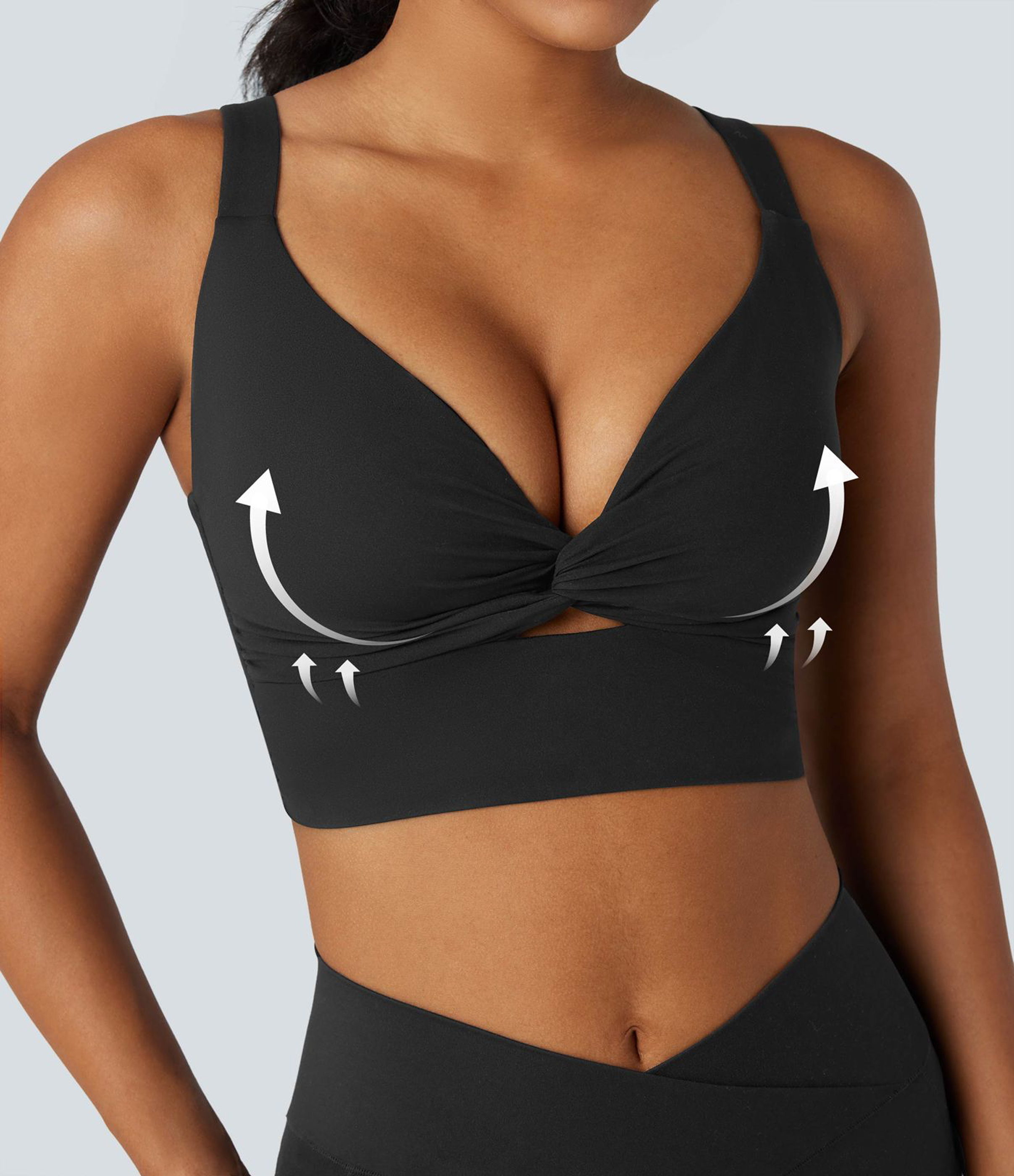 Halara UltraSculpt™ Light Support Molded Cups Push-Up Yoga Sports Bra