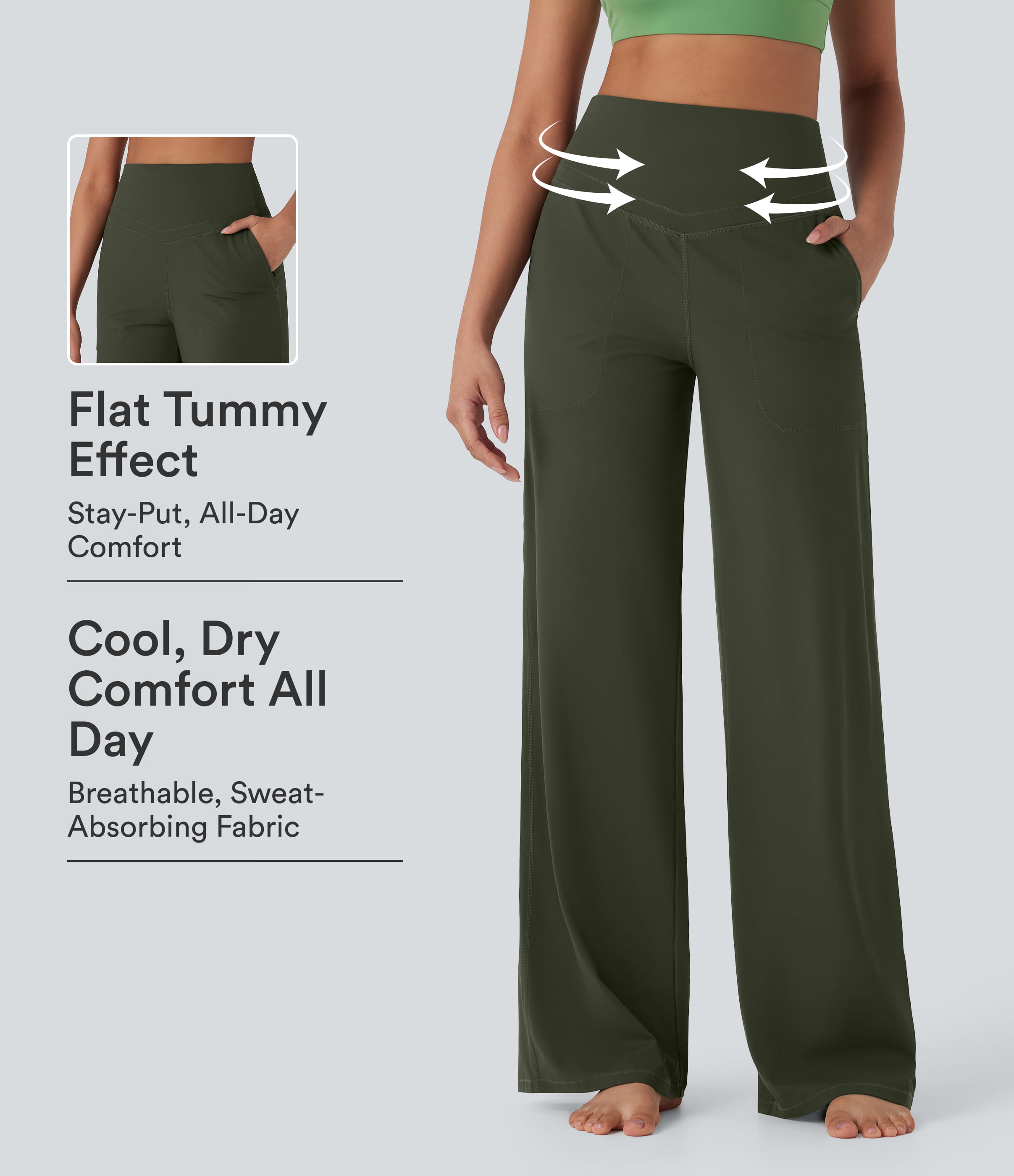 Halara UltraSculpt™ High Waisted Tummy Control Straight Leg Yoga Pants with Pockets