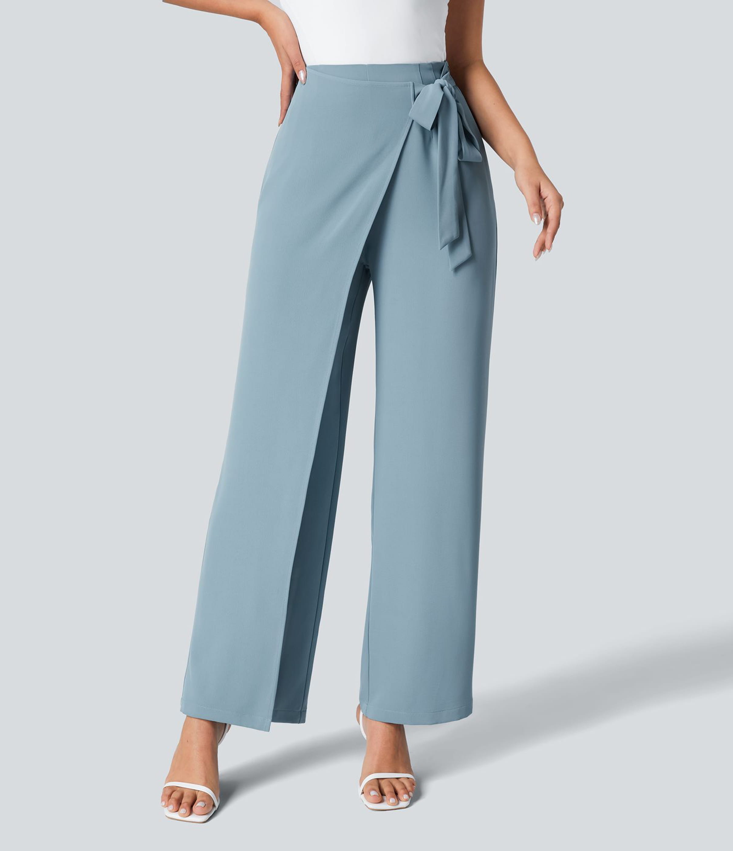 Halara Flex™ High Waisted Tie Side Wide Leg Work Pants
