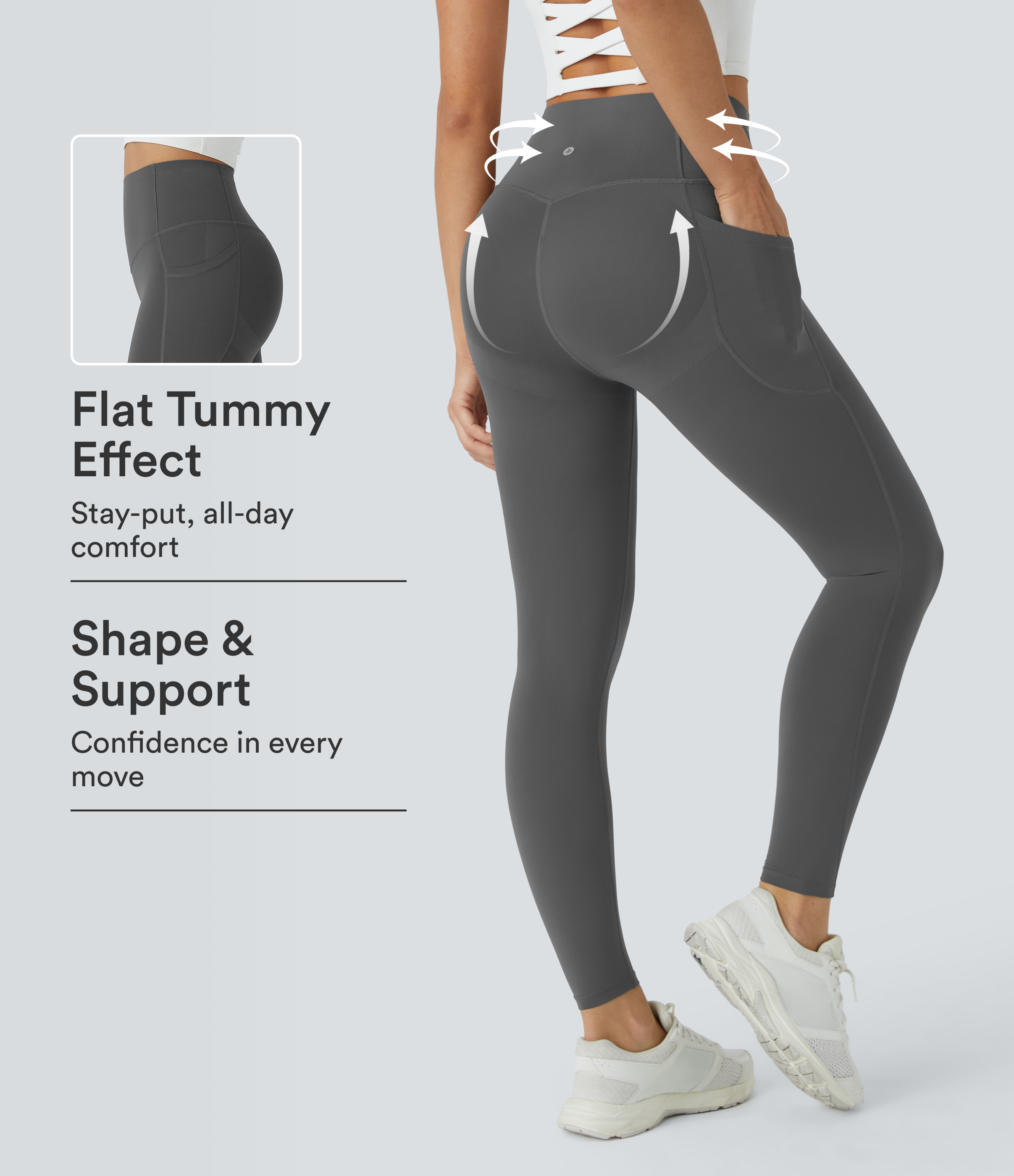 Halara UltraSculpt™ High Waisted Butt Lifting Tummy Control Pocket Shaping Capri Training Leggings