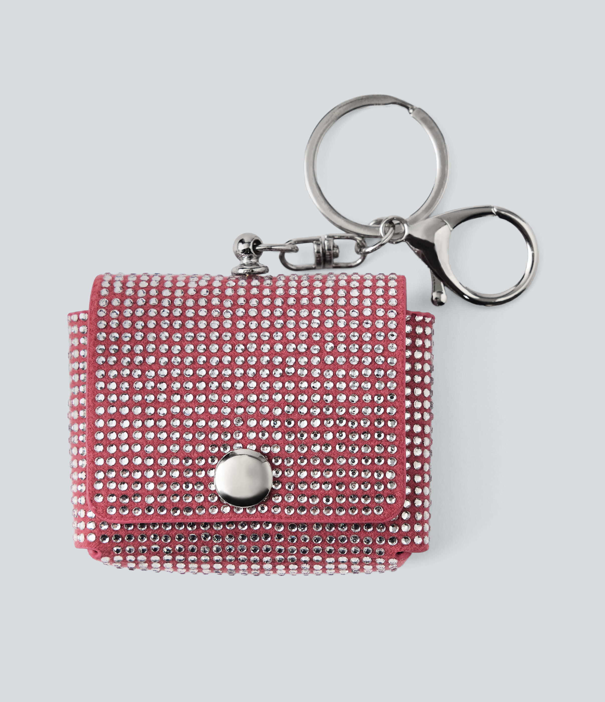Diamond-Studded Metal Chain Small Bag Earphone Case