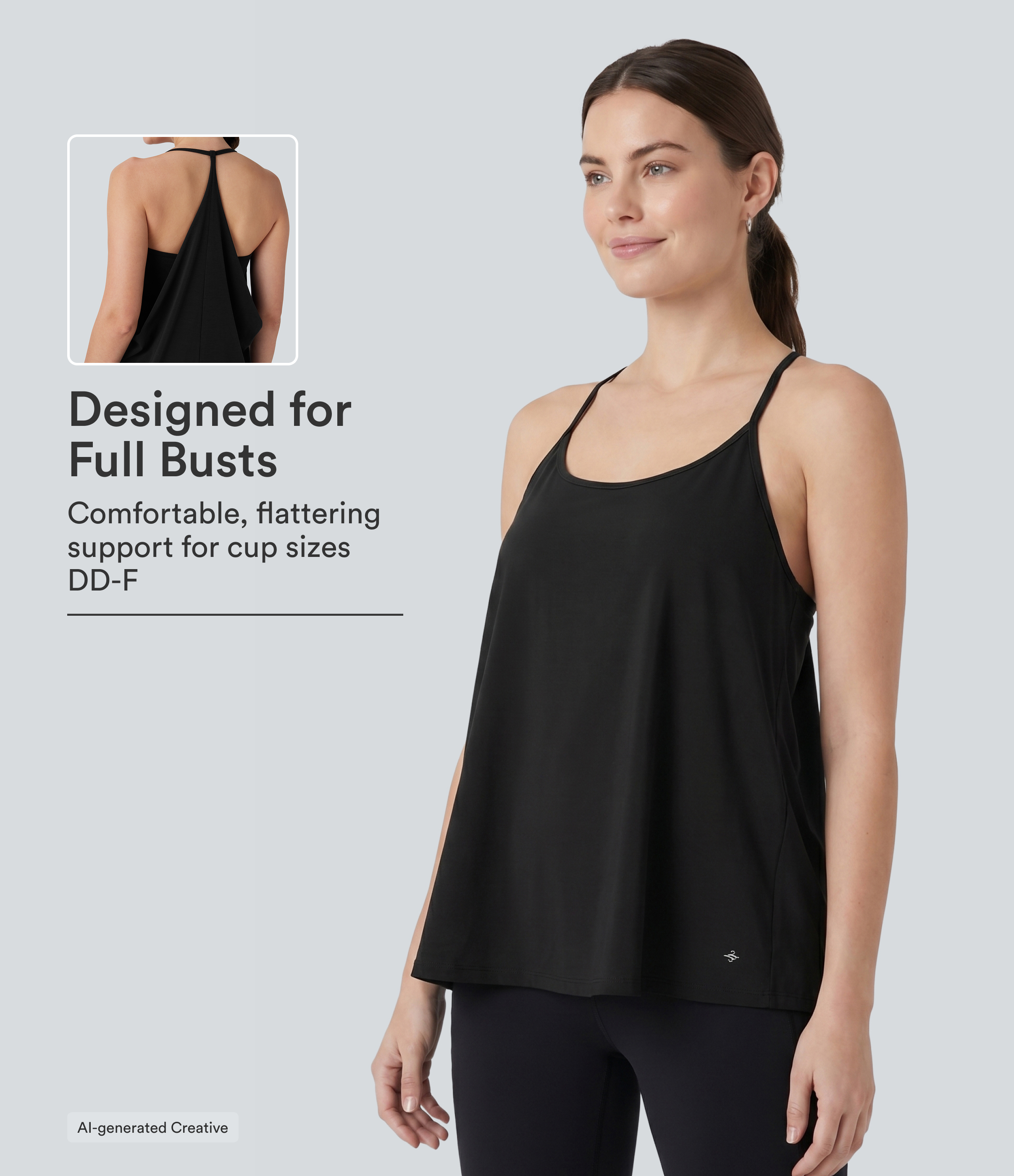 SoftlyZero™ Airy Halter Draped Cool Touch Yoga Sports Top DD-F Cups-UPF50+