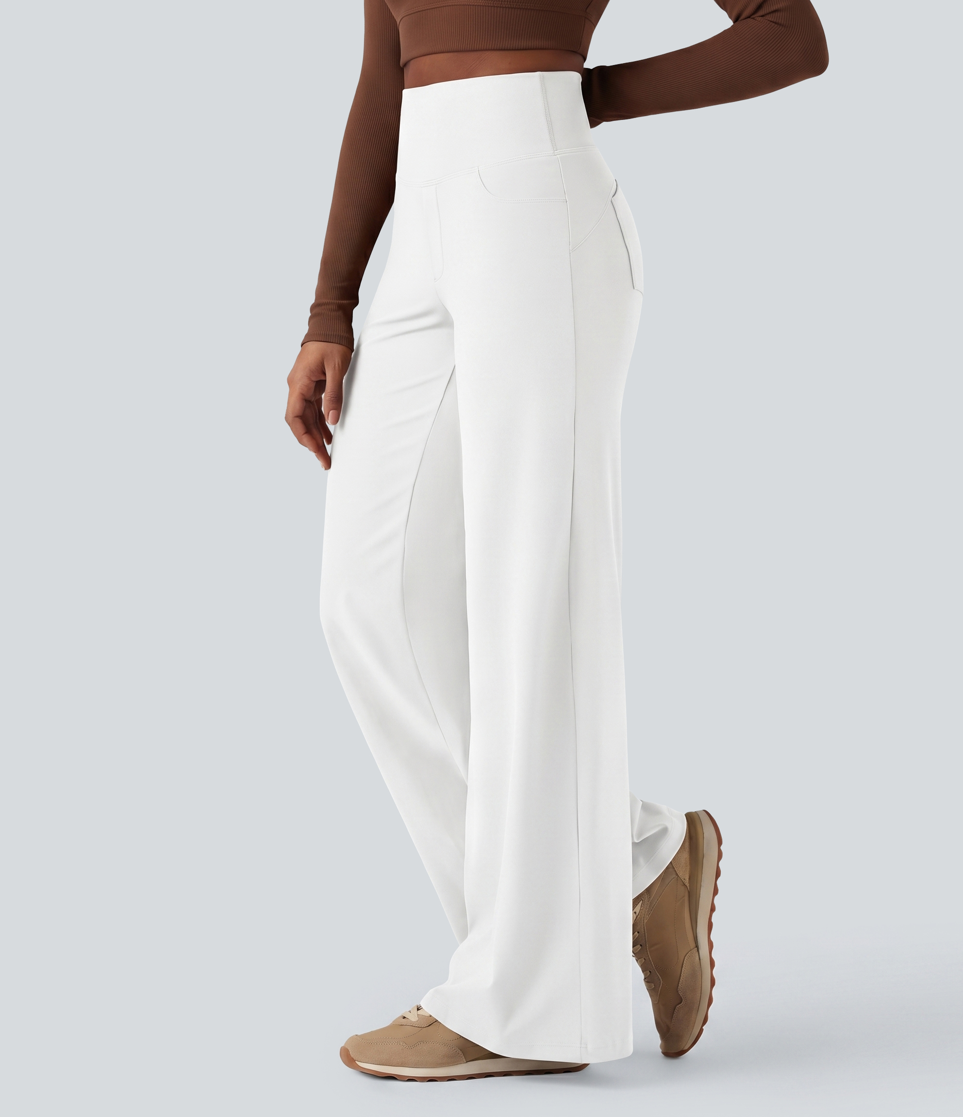 Pantalon yoga large gainant taille haute DayStretch avec poches