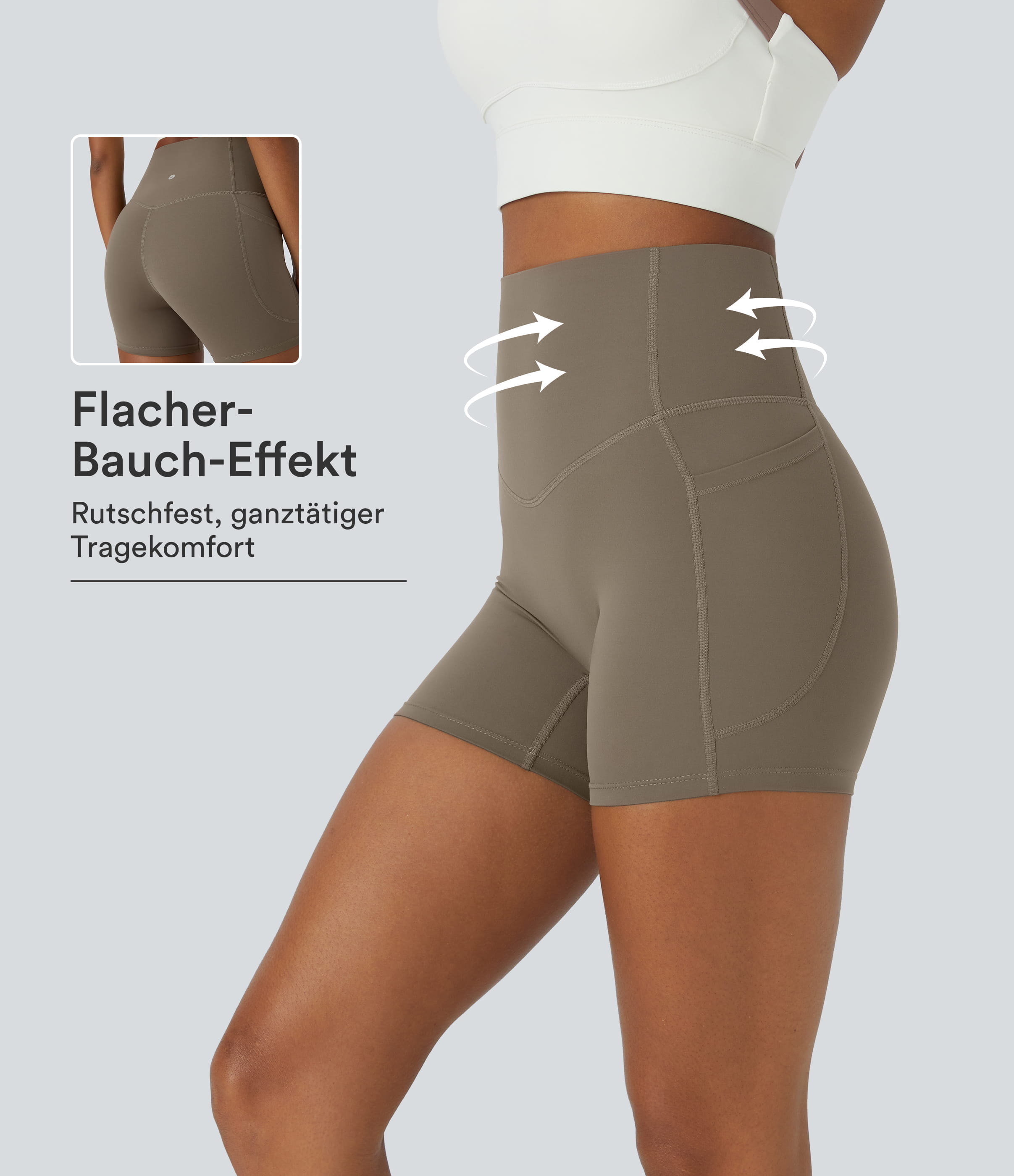 Halara UltraSculpt™ - Formende Workout-Leggings mit hohem Bund, Seitentaschen und Bauchkontrolle - 12,7 cm