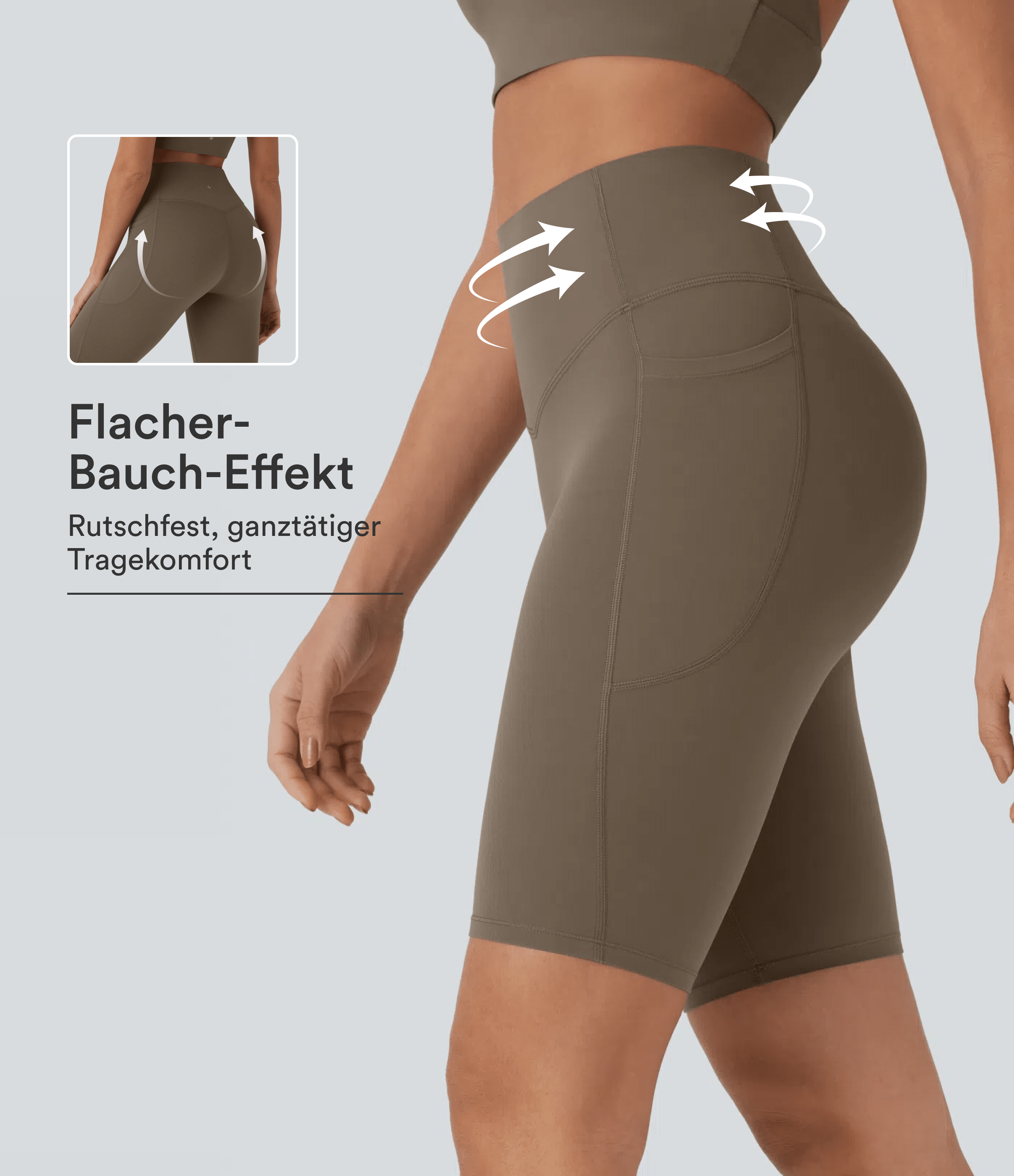 Halara UltraSculpt™ - Formende Workout-Shorts mit hohem Bund, Tasche und Bauchkontrolle - 22,9 cm