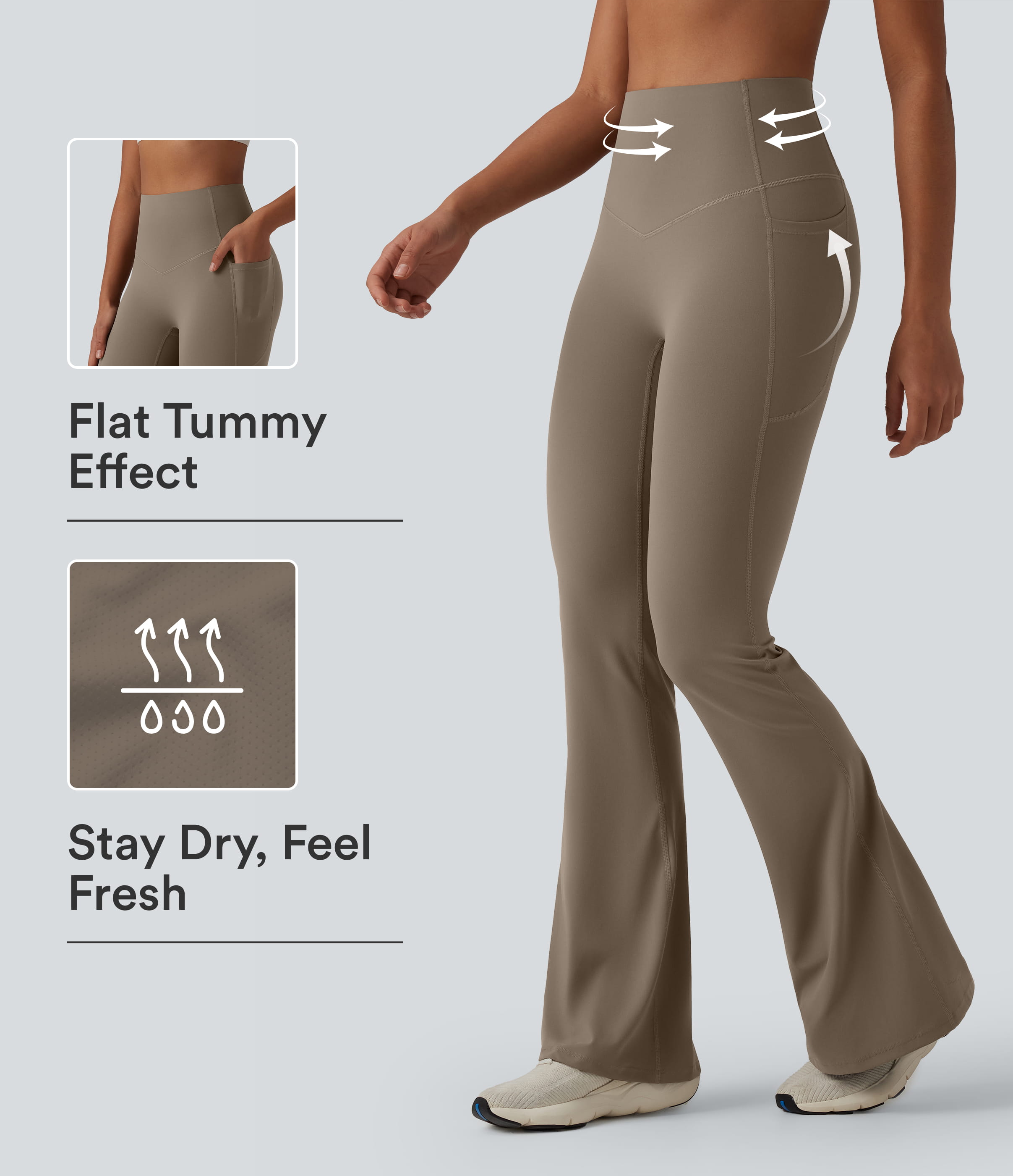 Halara UltraSculpt™ High Waisted Tummy Control Flare Yoga Leggings with Pockets