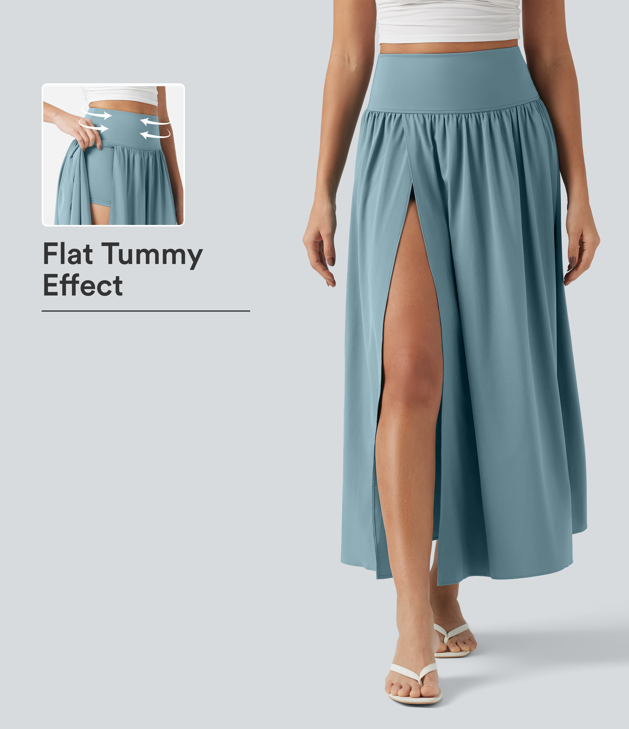 Breezeful™ High Waisted Tummy Control 2-in-1 Flowy Quick Dry Maxi Skirt