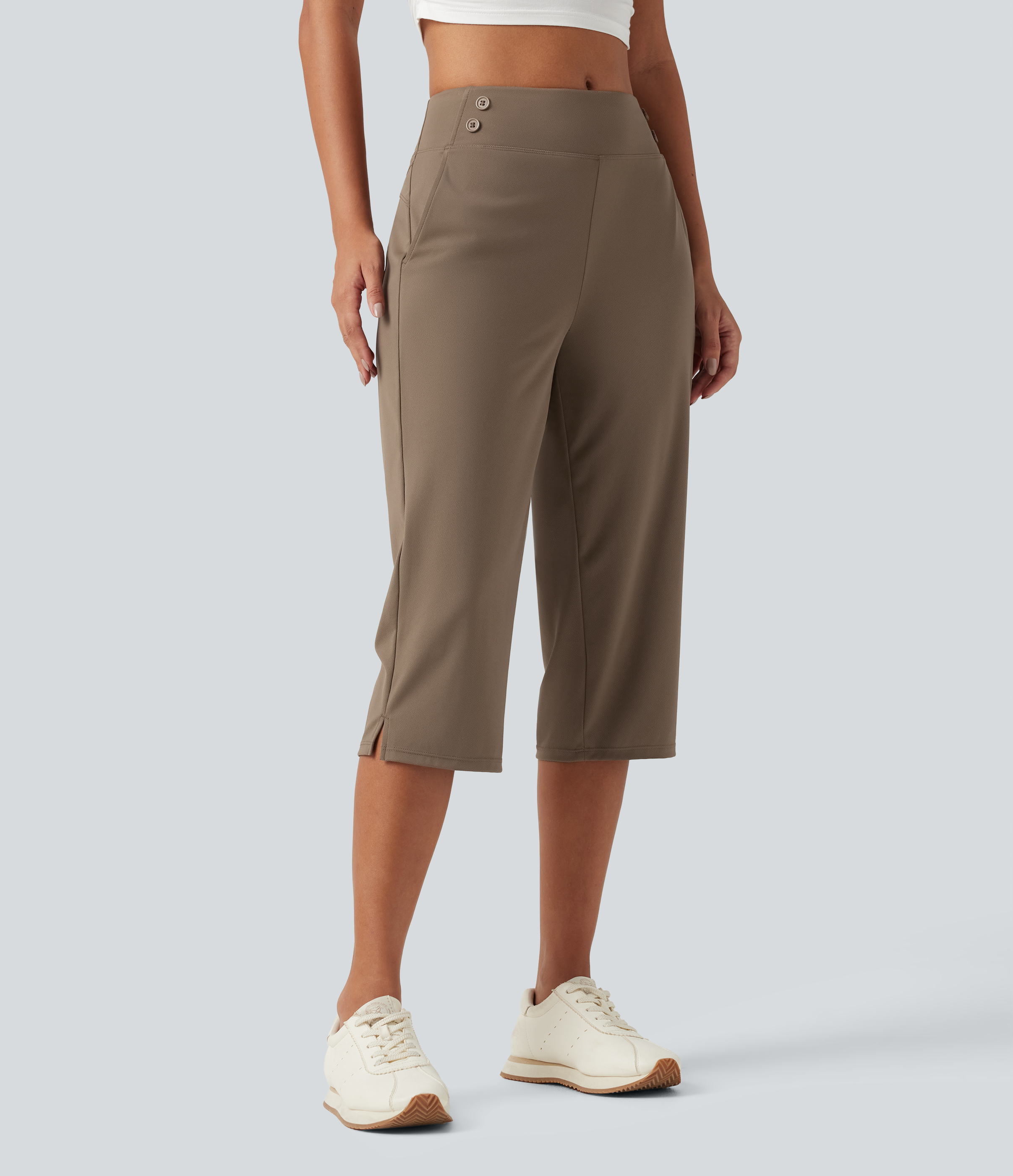 Schnelltrocknende Capri-Golfhose mit mittlerer Bundhöhe und Taschen - UPF40+