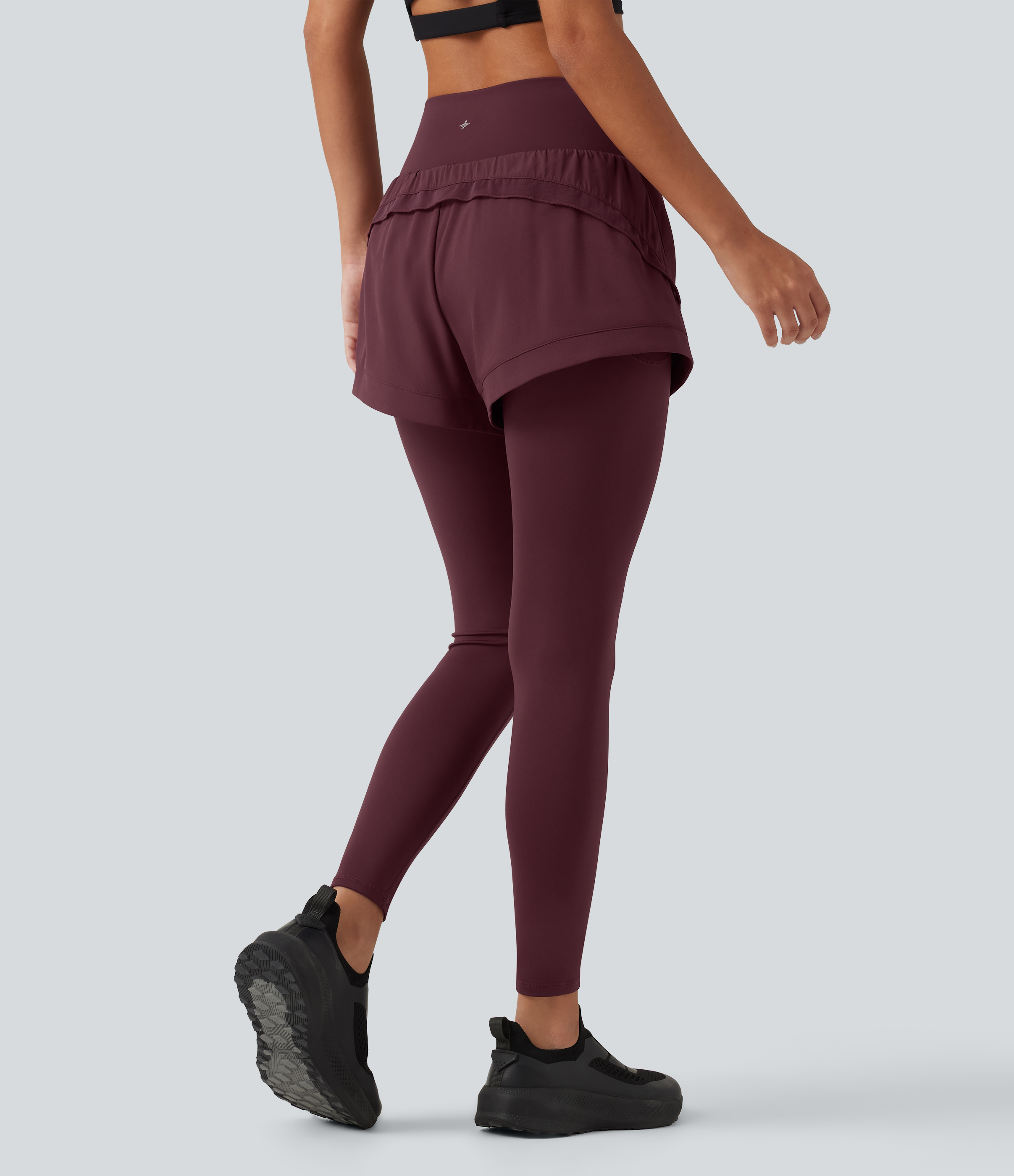Berry Red Pantalon de running gaintan2-en-1 Breezeful™ taille haute gainant à séchage rapide avec poches / 2