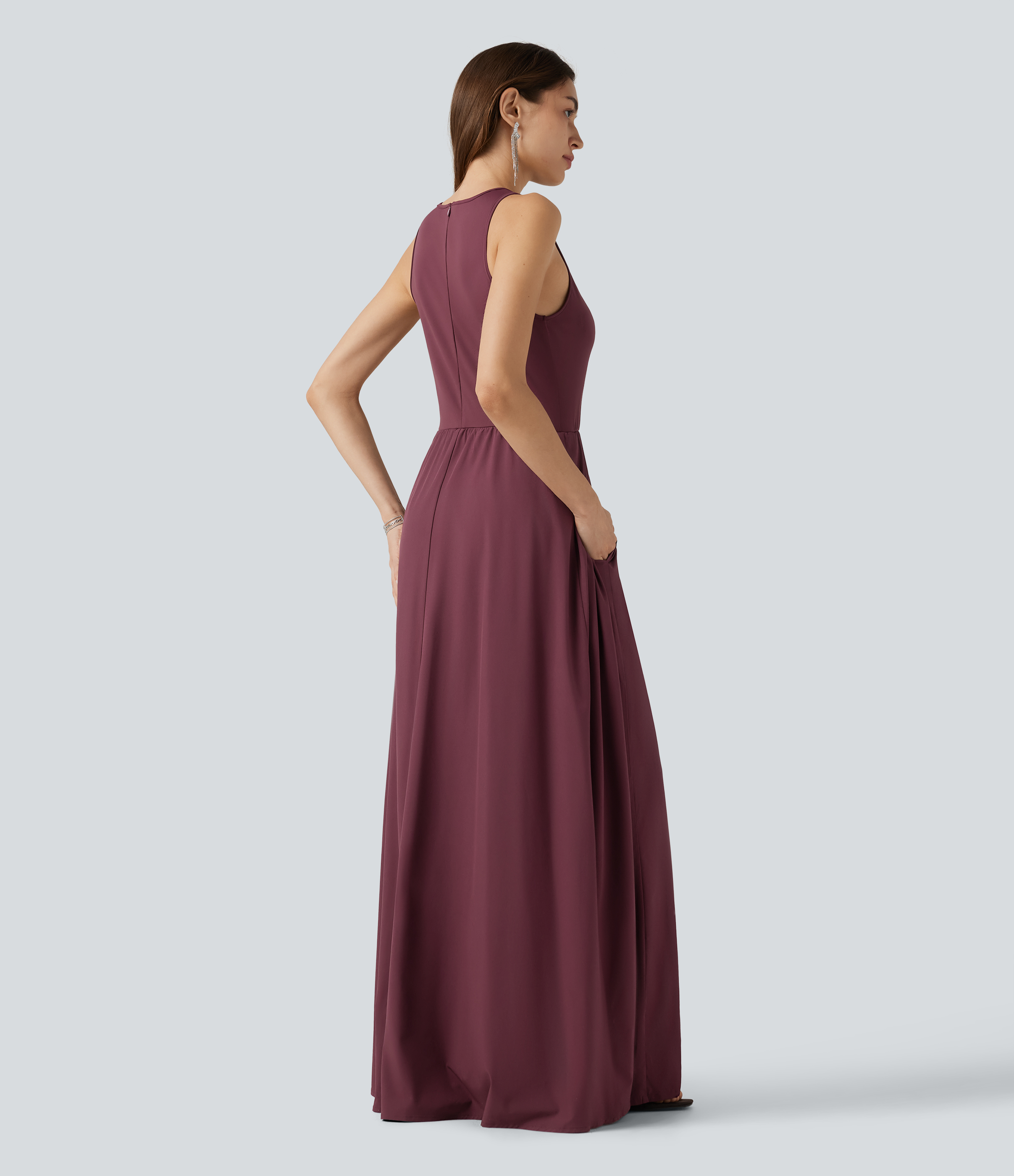 Amaranth Breezeful™ Sleeveless Quick Dry Jumpsuit with Pockets-Easy Peezy Edition / 2