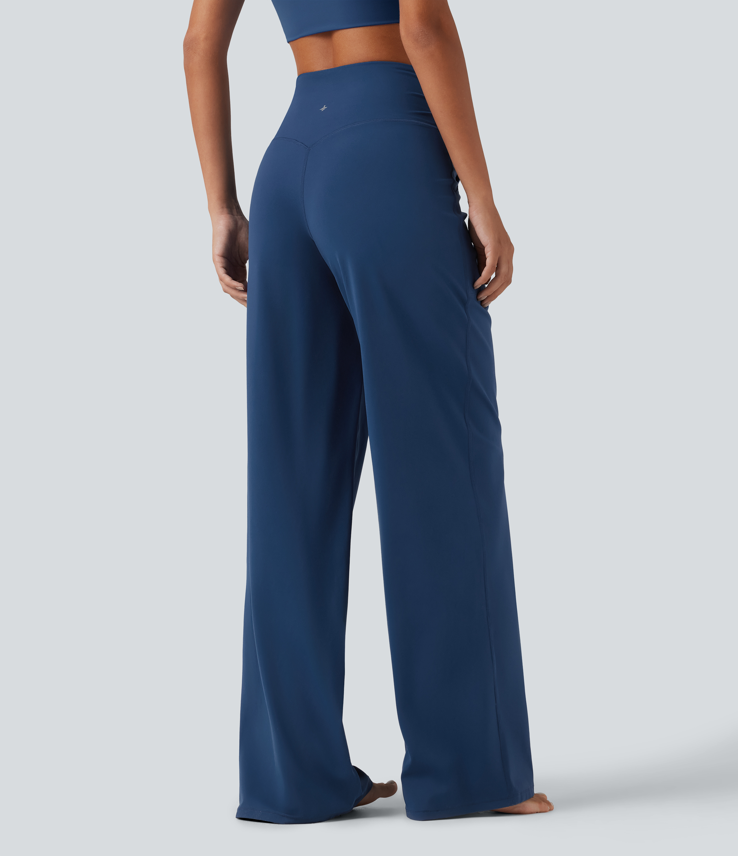 Navy Peony Halara UltraSculpt™ High Waisted Crossover Straight Leg Yoga Pants with Pockets / 2