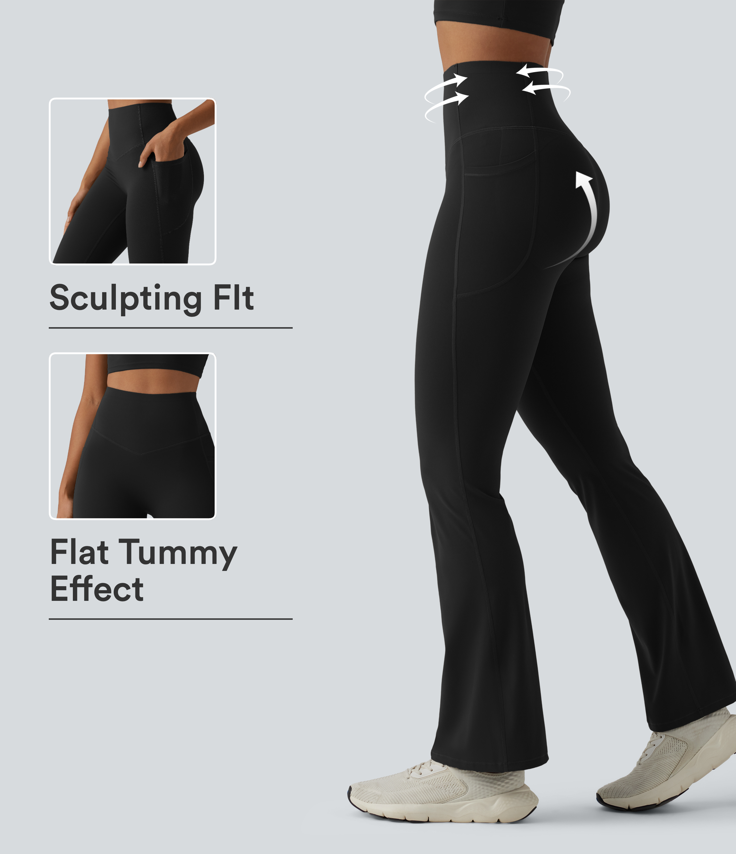 Halara UltraSculpt™ High Waisted Butt Lifting Tummy Control Bootcut Yoga Leggings with Pockets