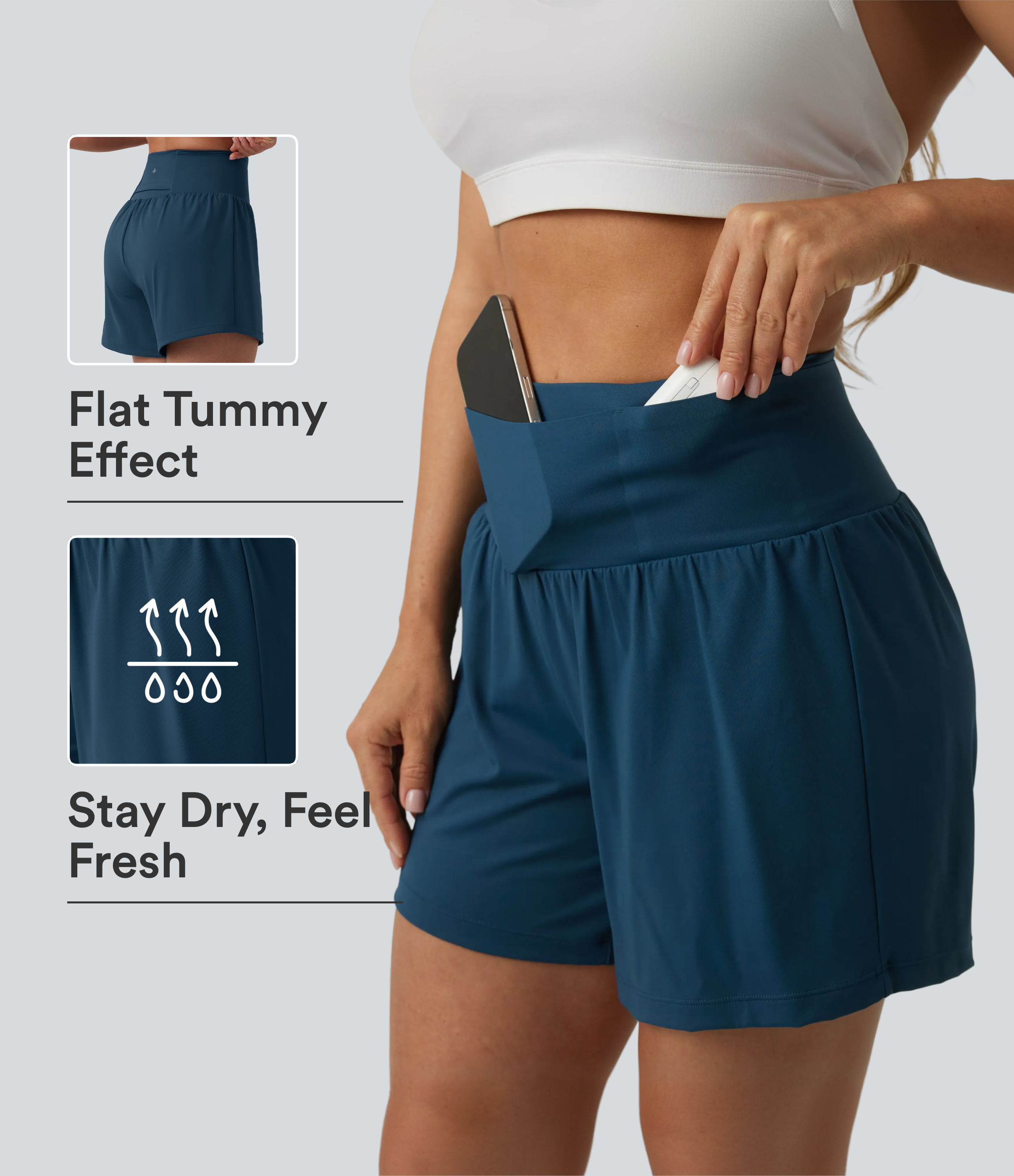 Softlyzero™ Airy High Waisted Tummy Control 2-in-1 Cool Touch Yoga Shorts 5'' with Pockets