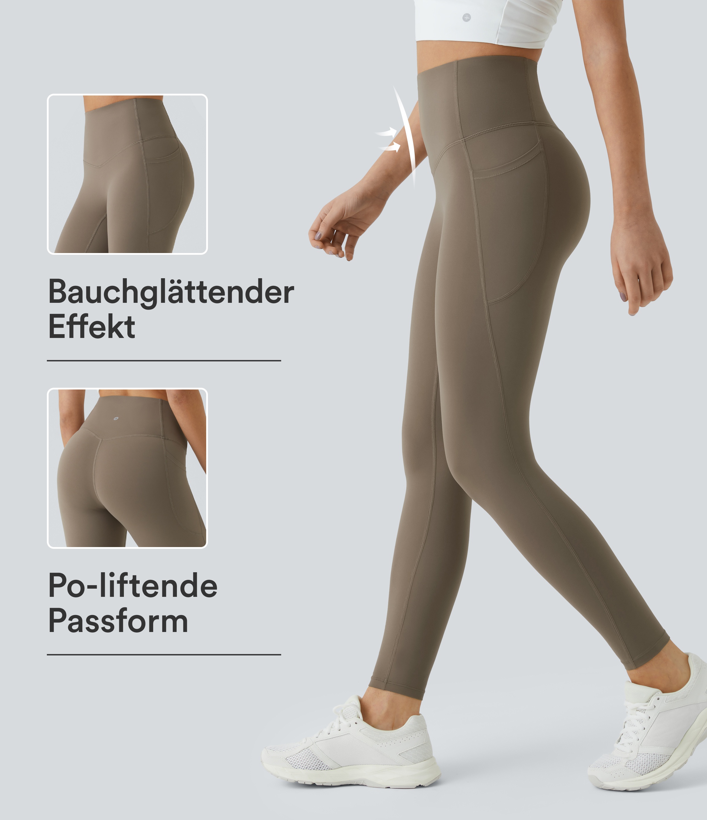 Halara UltraSculpt™ - Formende Workout-Leggings mit hohem Bund, Seitentaschen und Bauchkontrolle