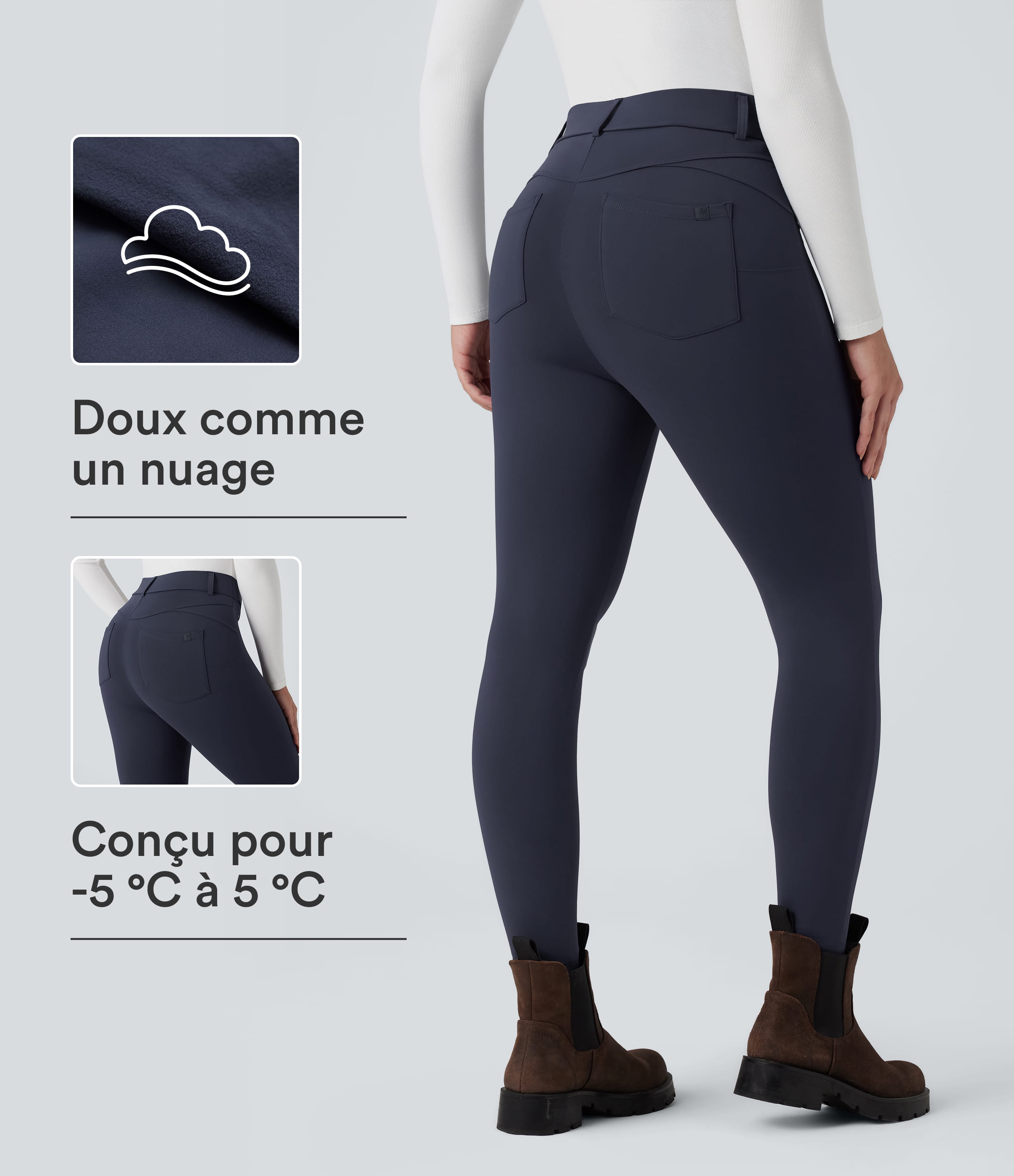 SoftlyZero™ Plüsch-Thermo-Leggings mit hohem Bund, lässigem 7/8-Schnitt und Taschen