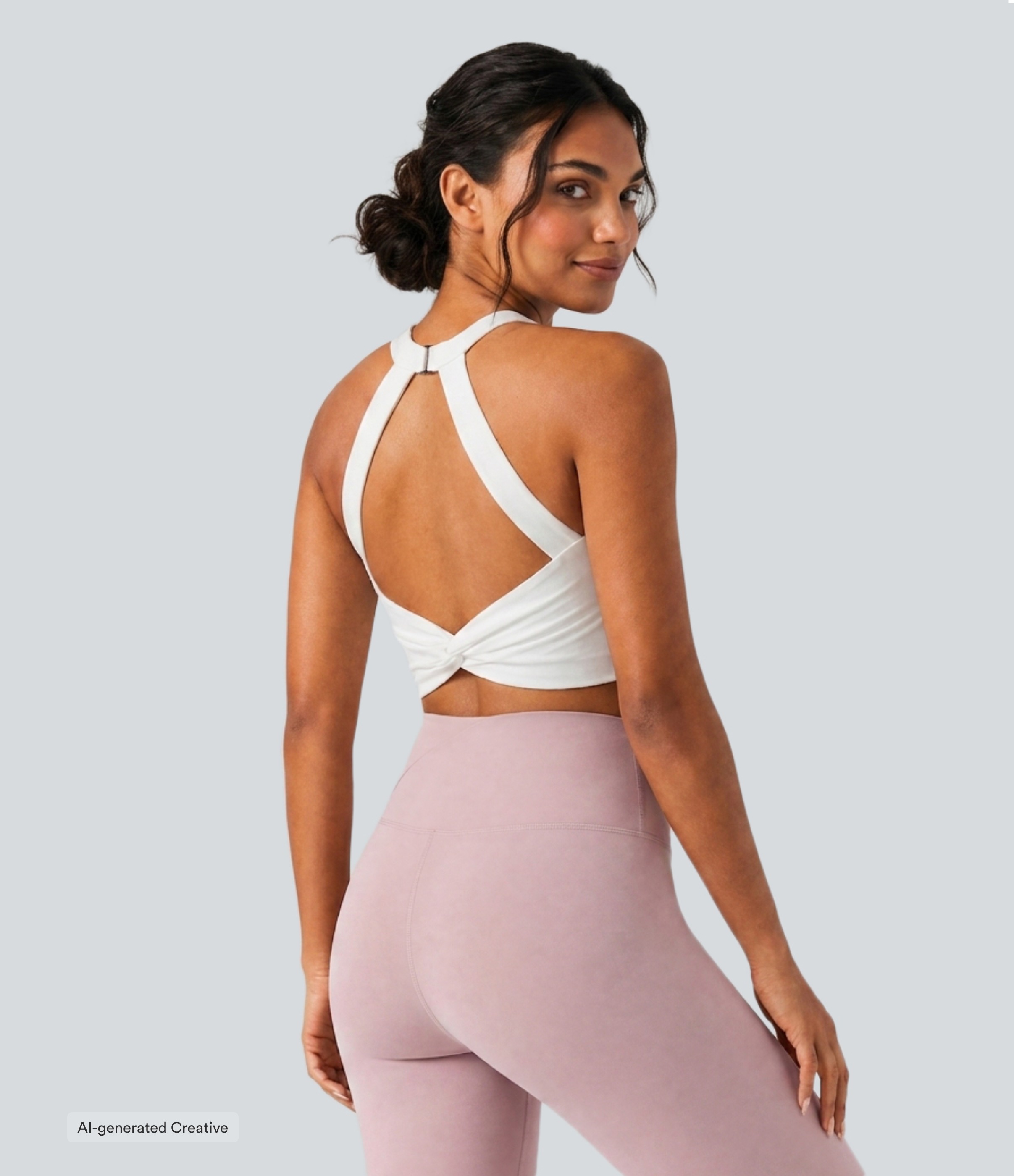 SoftlyZero™ Plush Cut Out Cropped Yoga Tank Top
