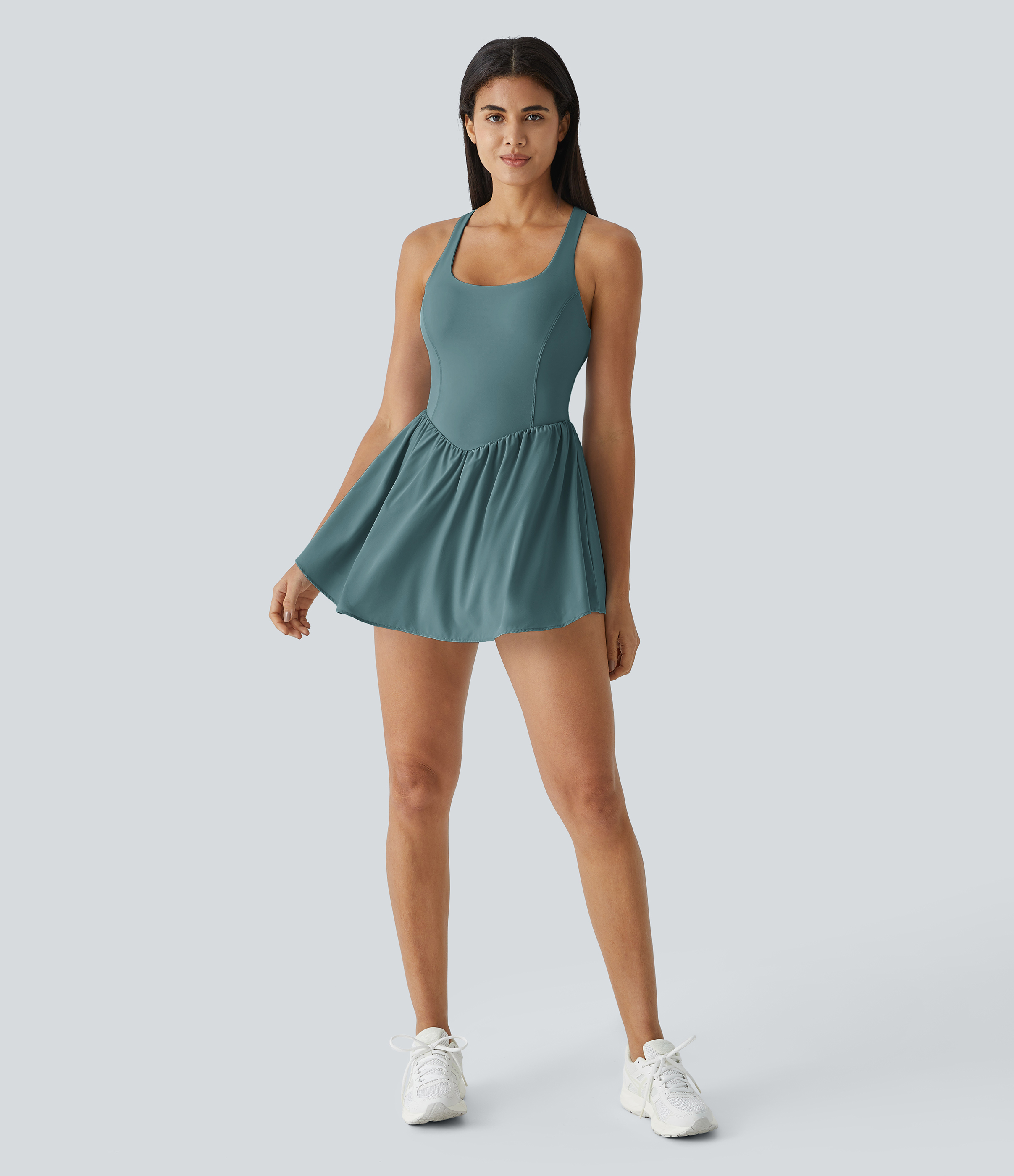 Mineral Blue Breezeful™ - Fließendes 2-in-1 Pickleball-Minikleid im Korsett-Stil mit Seitentaschen - A-C Cups, schnelltrocknend / 1