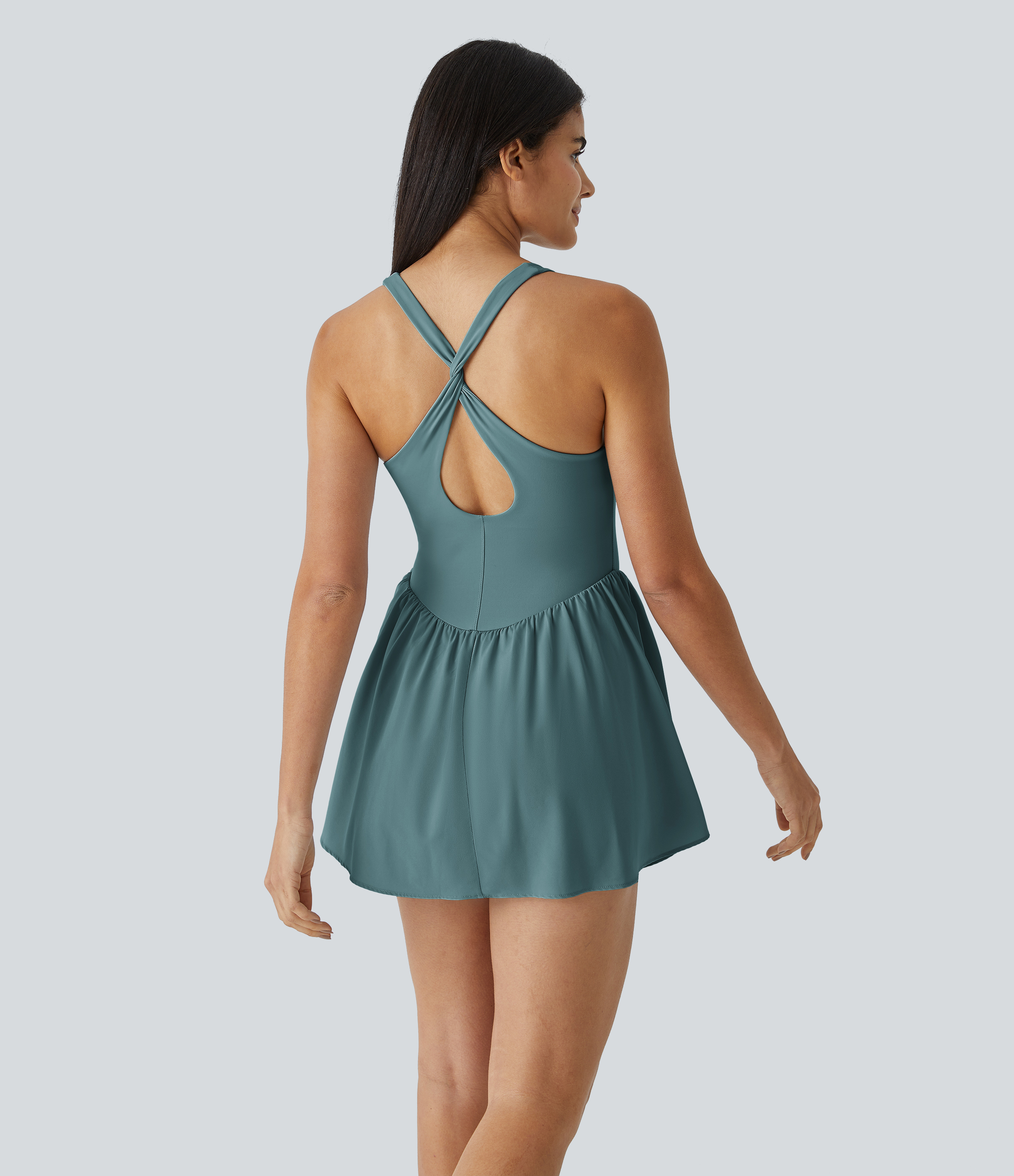 Mineral Blue Breezeful™ - Fließendes 2-in-1 Pickleball-Minikleid im Korsett-Stil mit Seitentaschen - A-C Cups, schnelltrocknend / 2