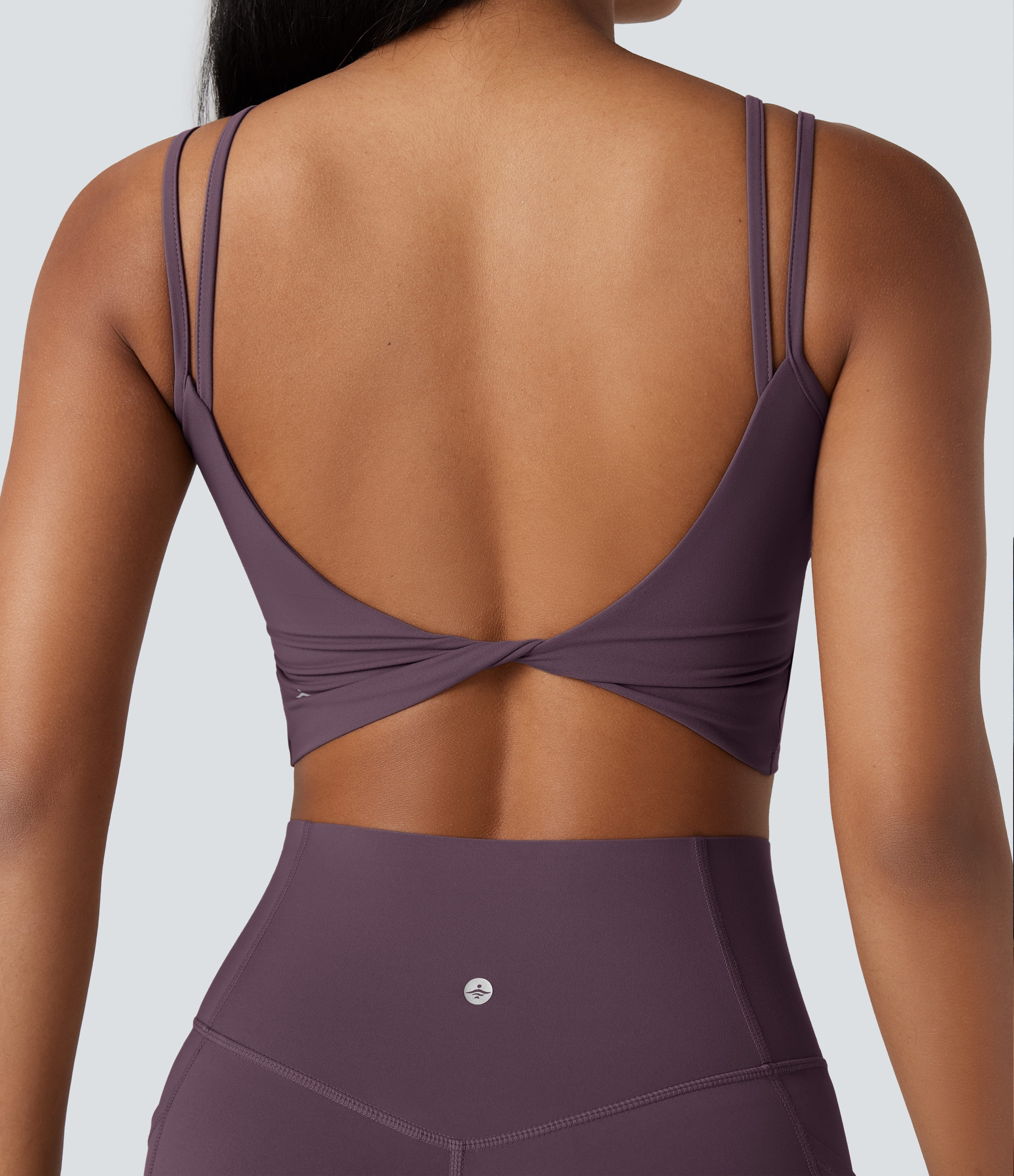 Halara UltraSculpt™ Yoga-Tanktop mit doppelten Trägern und gedrehtem Rücken