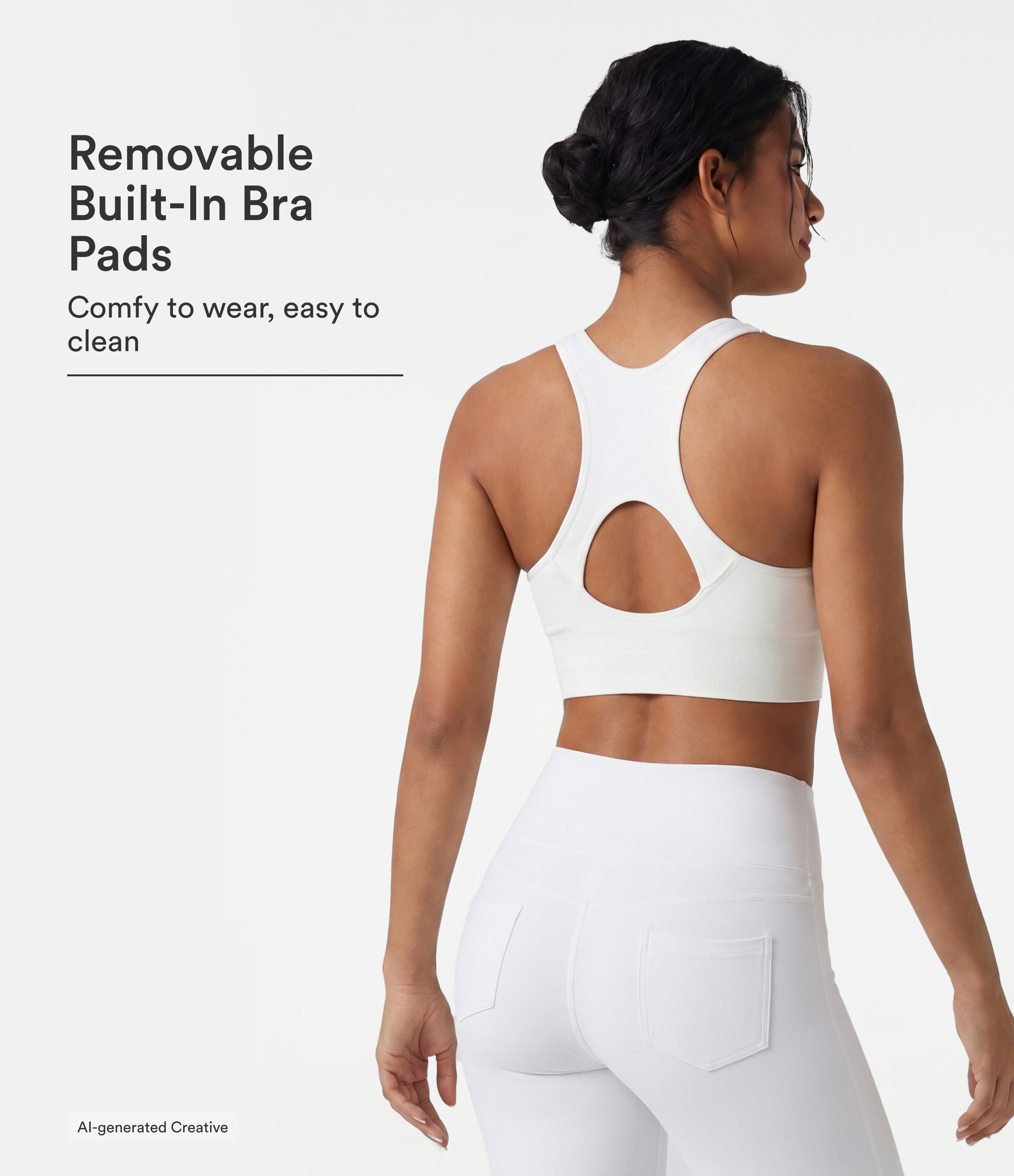 OneForm Seamless Flow Low Support Racerback Zip Fly Built-in Bra Yoga Sports Bra