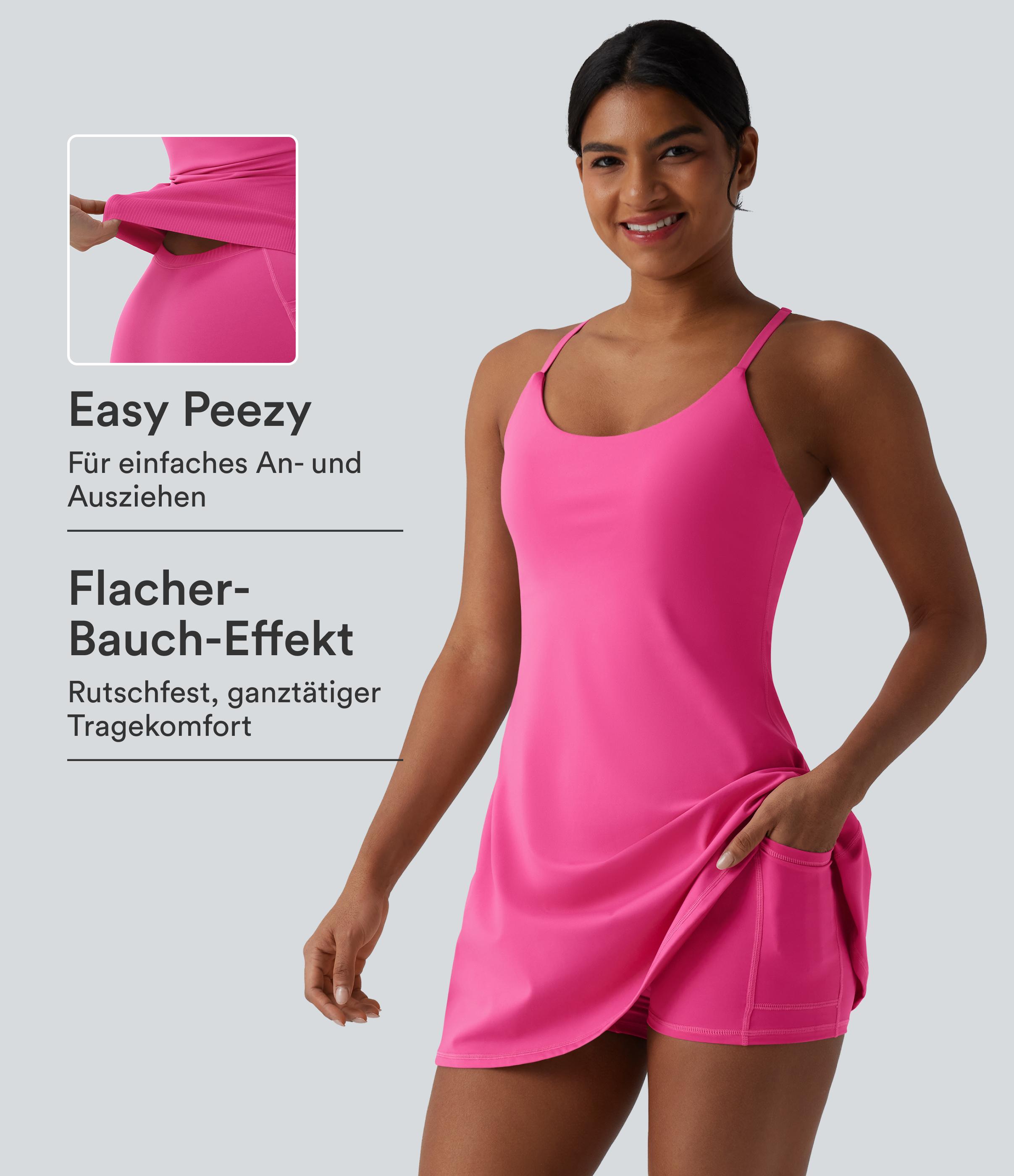 Softlyzero™ Plush - Aktivkleid mit Seitentaschen und Bauchkontrolle - Easy Peezy Edition