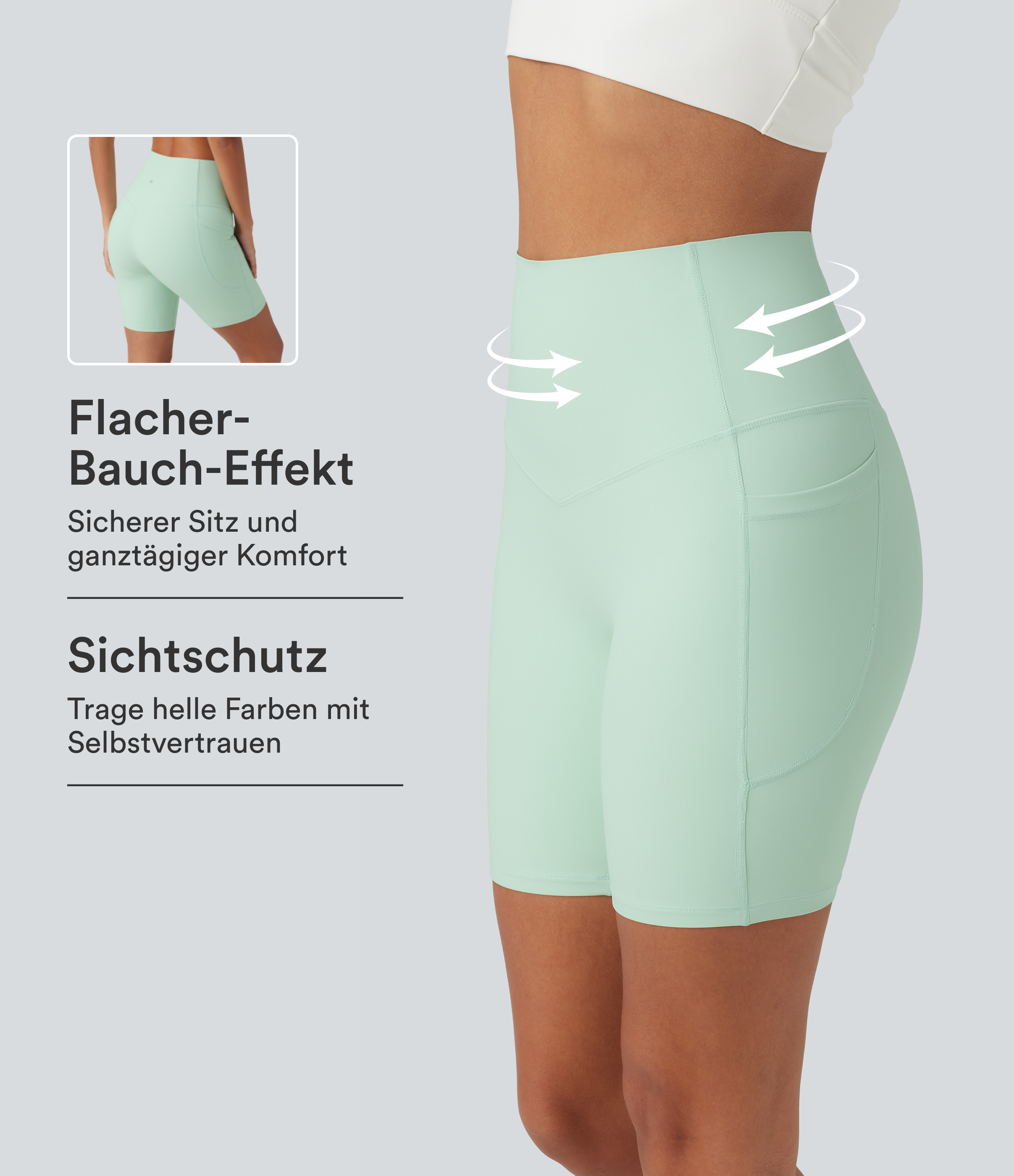 Halara UltraSculpt™ - Formende Biker-Shorts mit hohem Bund, Seitentaschen und Bauchkontrolle - 17,8 cm
