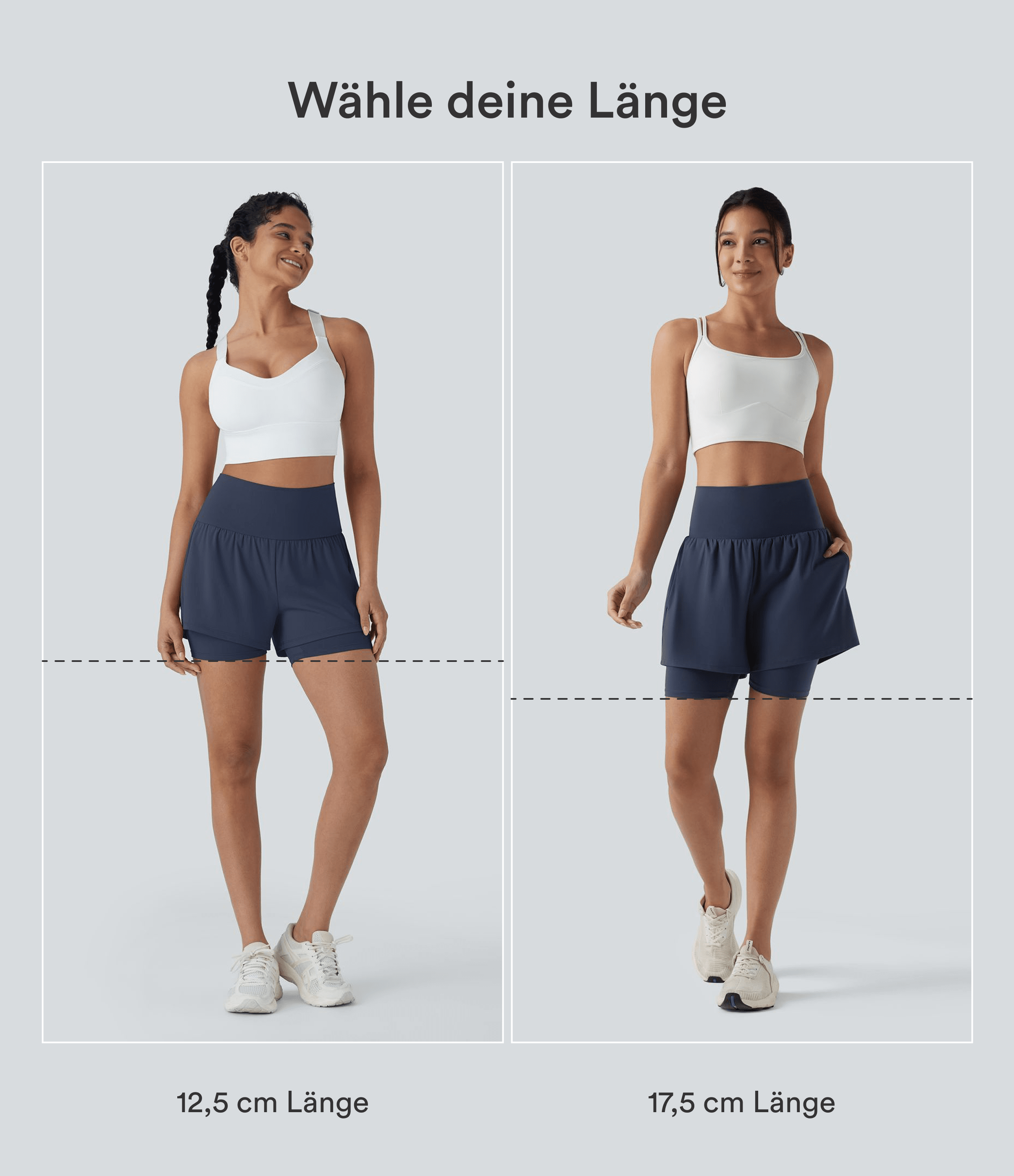 Mood Indigo Softlyzero™ Airy 2-in-1 Cool Touch Yoga-Shorts mit superhoher Taille mit Taschen 12,7cm / 2