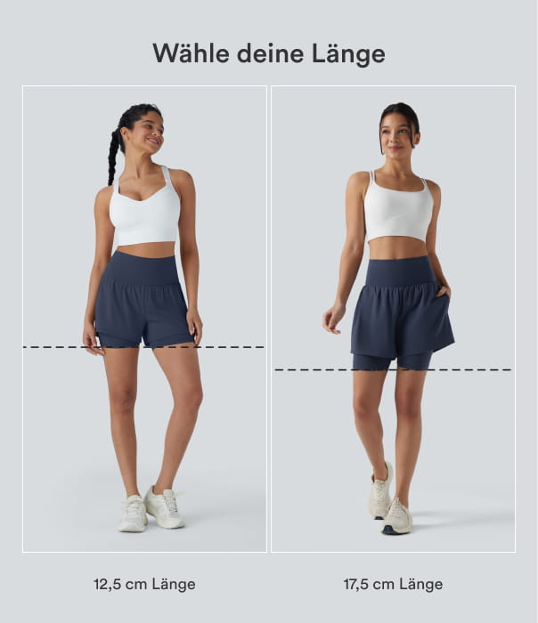 Mood Indigo Softlyzero™ Airy - 2-in-1 Yoga-Shorts mit superhohem Bund, Seitentasche und InstantCool - 17,8 cm / 2