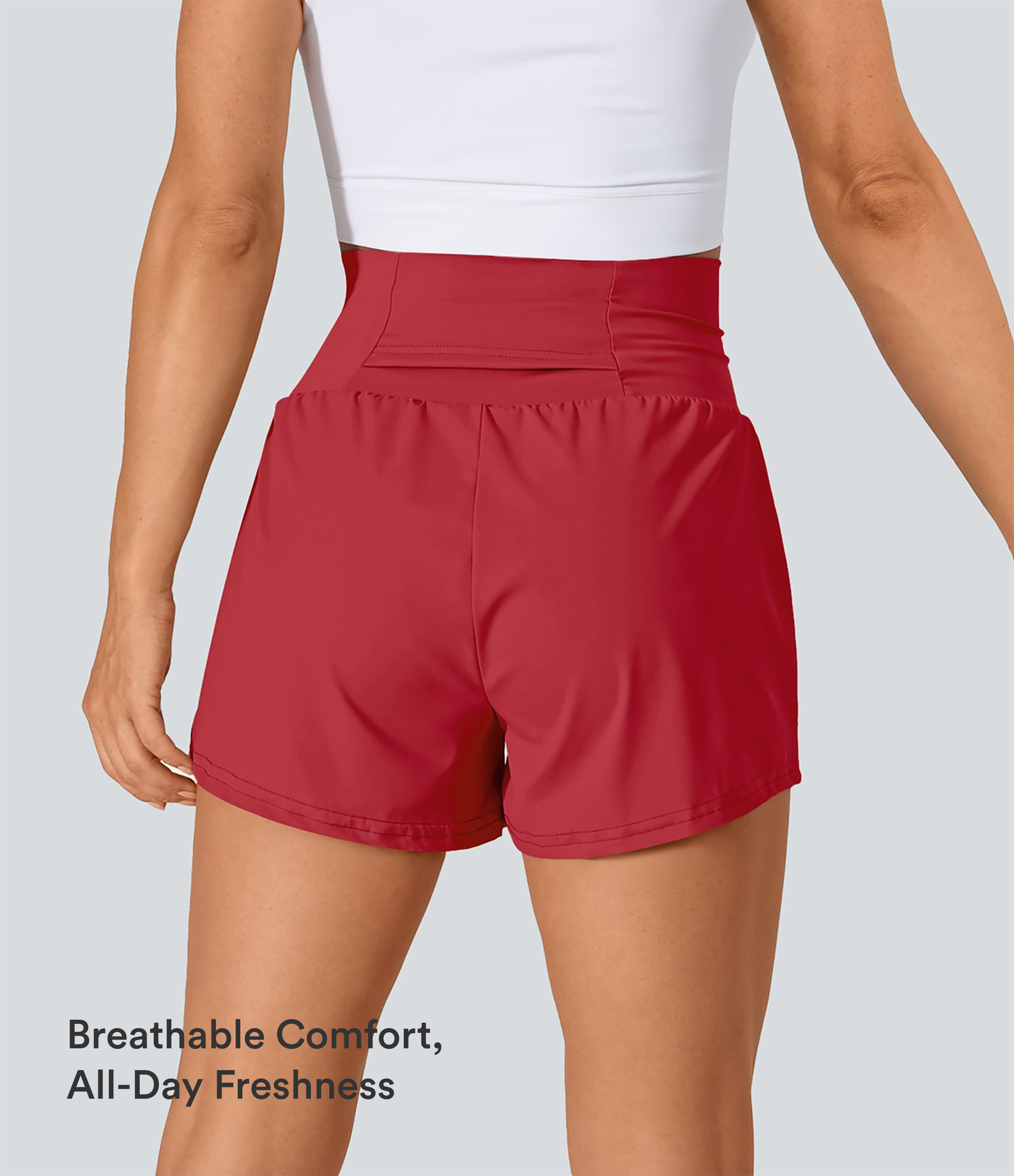 Winterberry 2-in-1-Fitness-Shorts mit Gesäßtasche und seitlicher versteckter Tasche 7,6 cm / 2