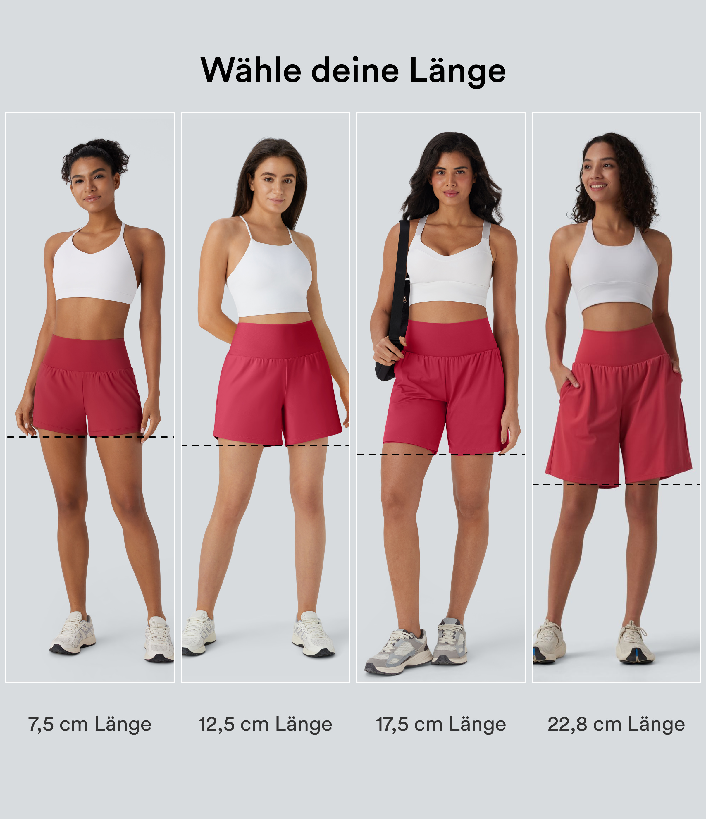 Winterberry Softlyzero™ Airy - 2-in-1 Yoga-Shorts mit superhohem Bund, mehreren Taschen und InstantCool - 22,9 cm / 2