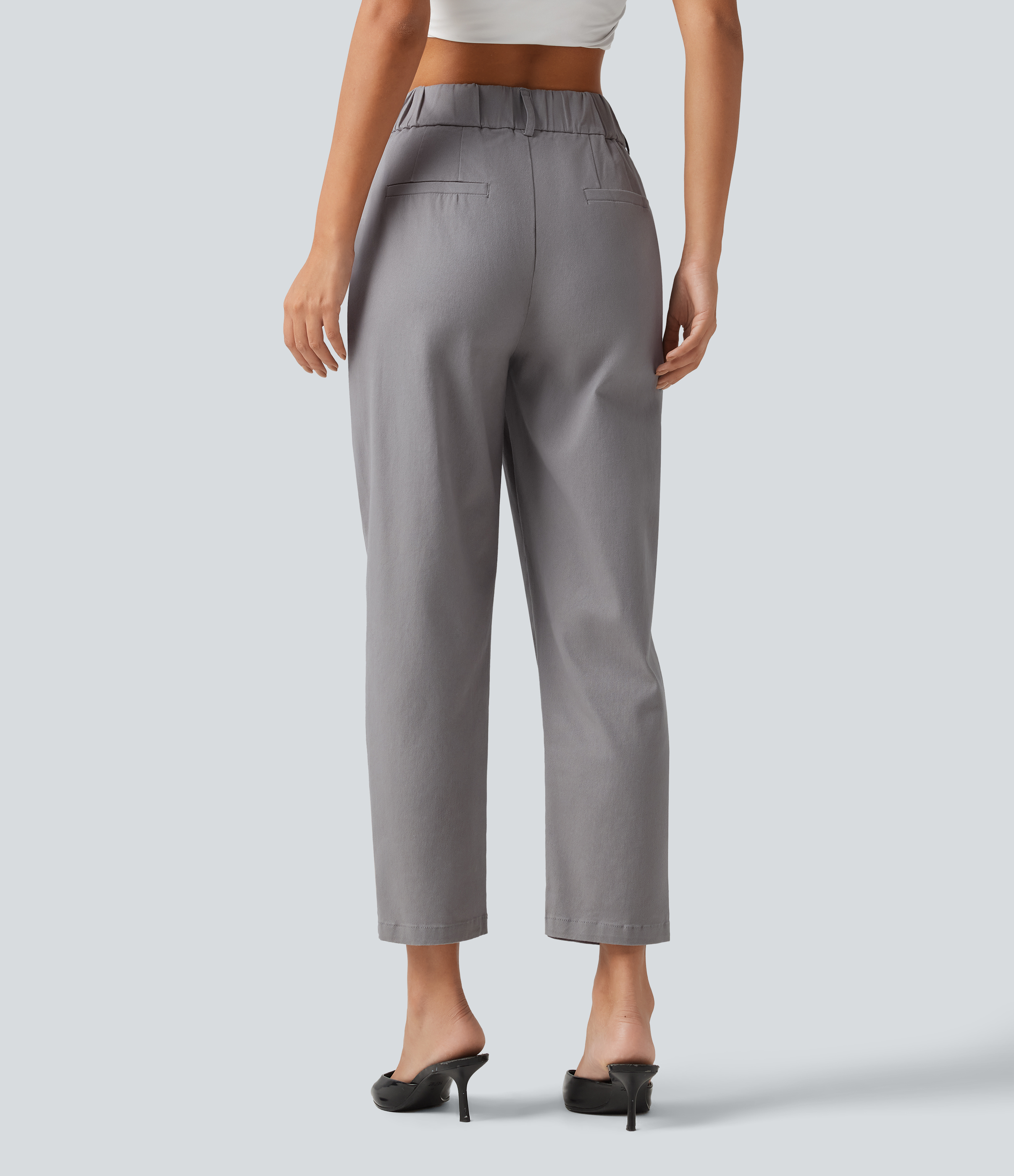 Gull High Waisted Tapered Work Chino Cotton Pants with Pockets / 2
