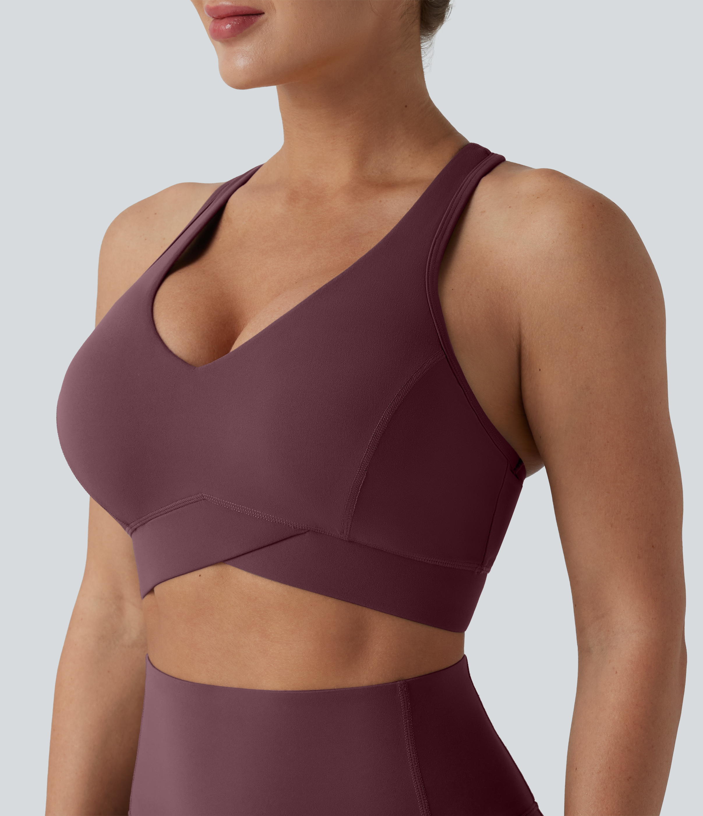 Halara UltraSculpt™ Light Support V Neck Racerback Running Sports Bra DD-F Cups