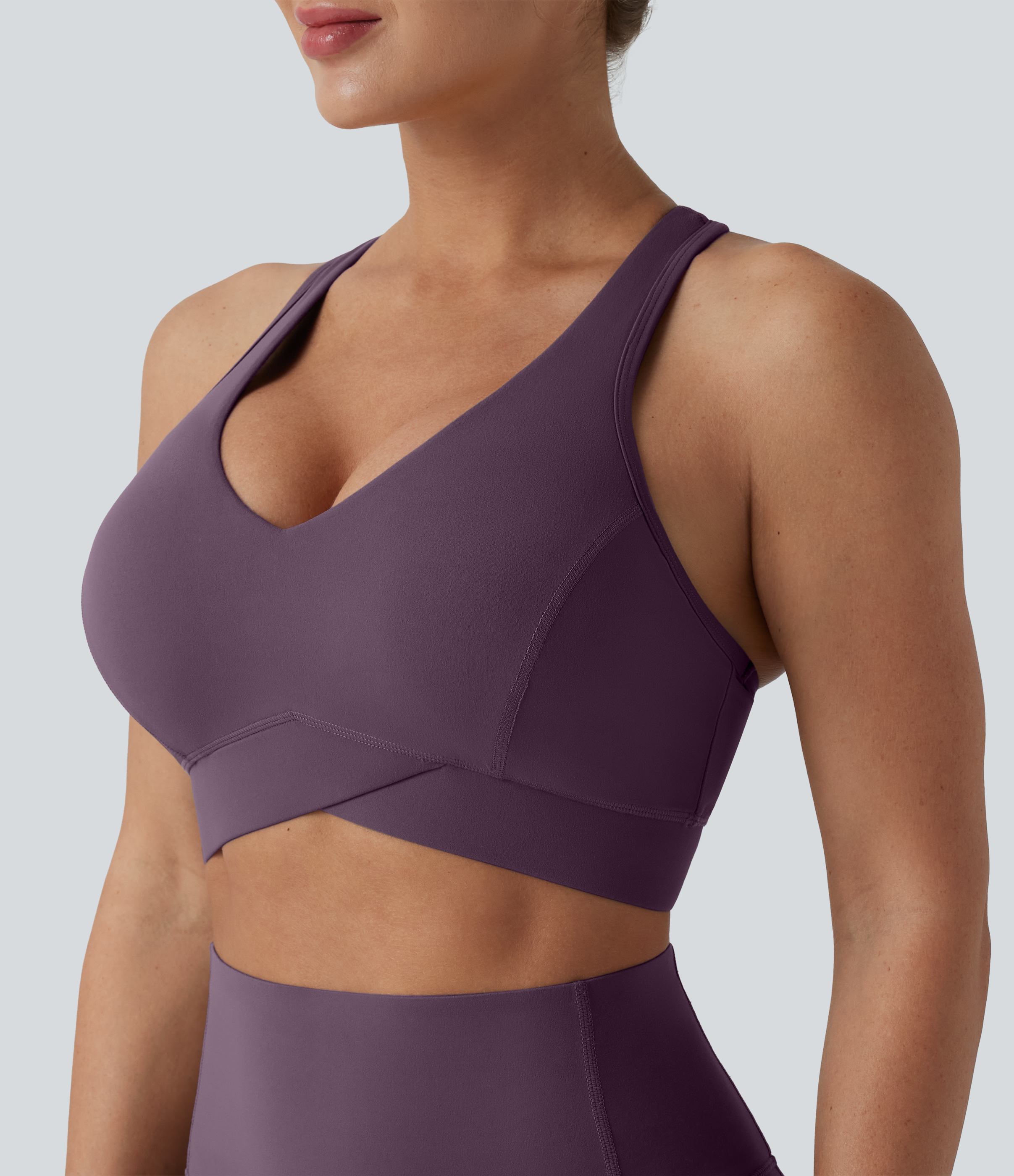 Halara UltraSculpt™ Light Support V Neck Racerback Running Sports Bra DD-F Cups