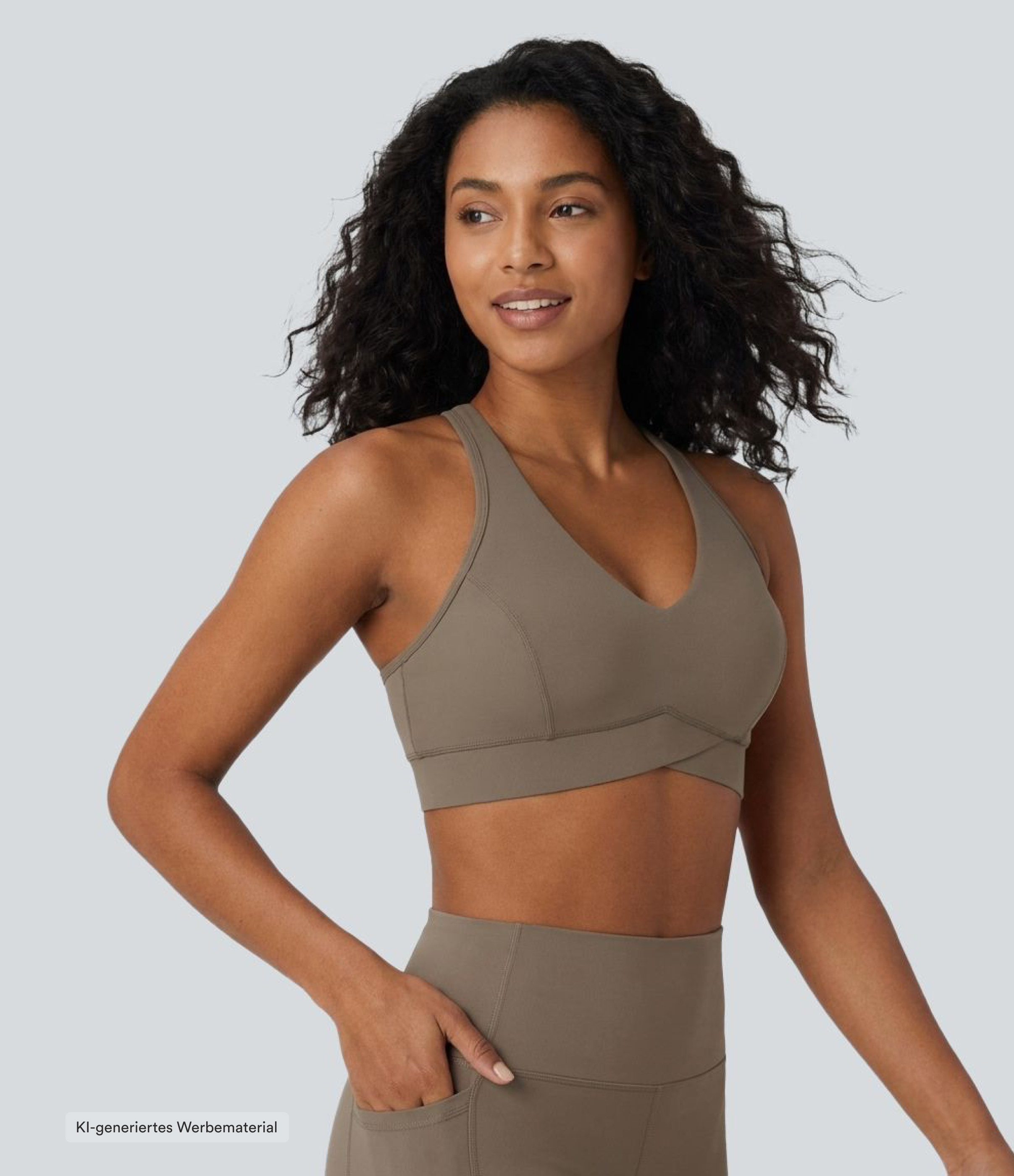 Halara UltraSculpt™ - Trainings-Sport-BH mit mittlerem Support, V-Ausschnitt und Racerback - A-C Cups