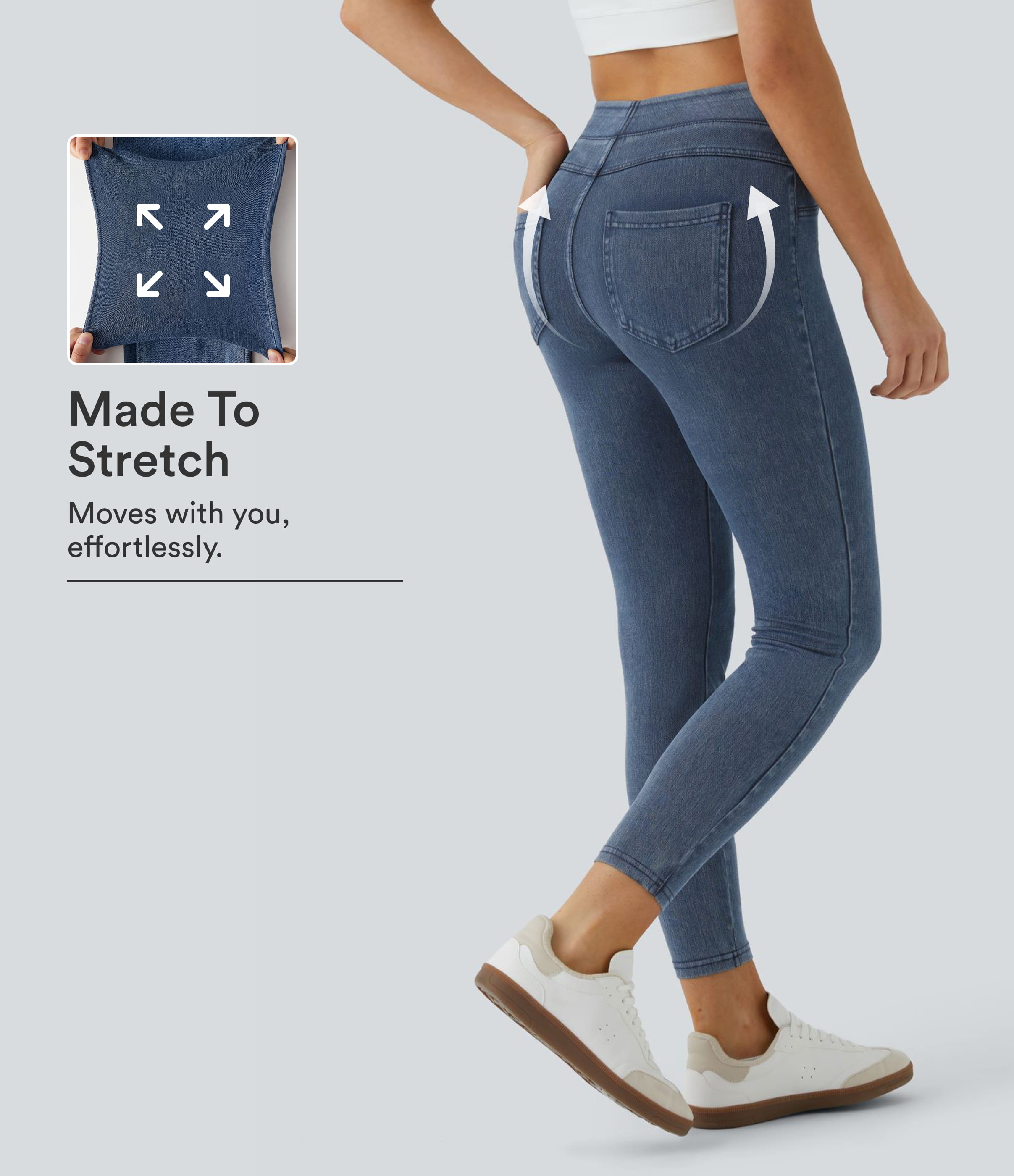 Halara Flex™ High Waisted Pocket Denim Casual Leggings
